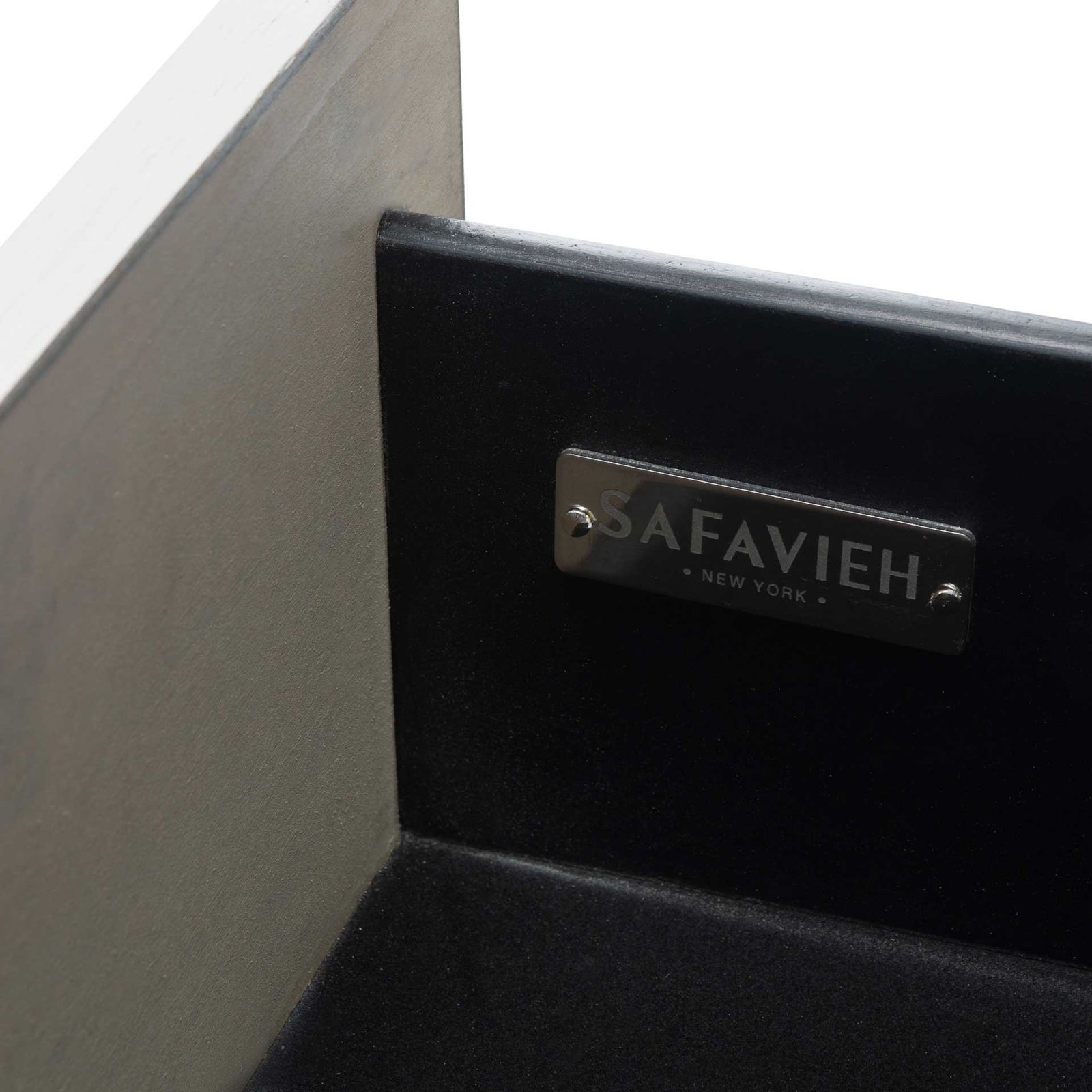 Femi 2 Drawer Nightstand White Washed/Brass