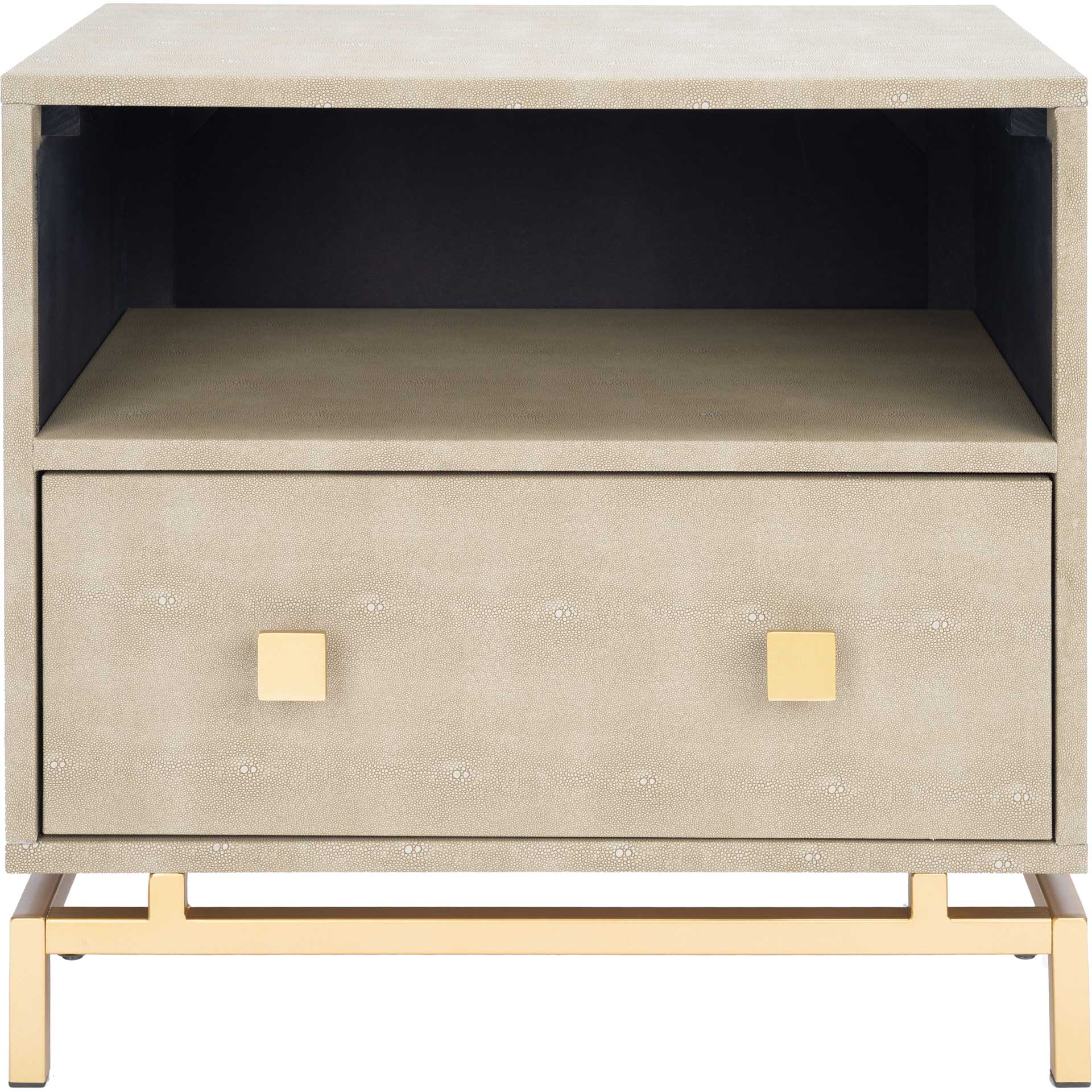 Melina 1 Shelf 1 Drawer Nightstand Light Taupe/Brass