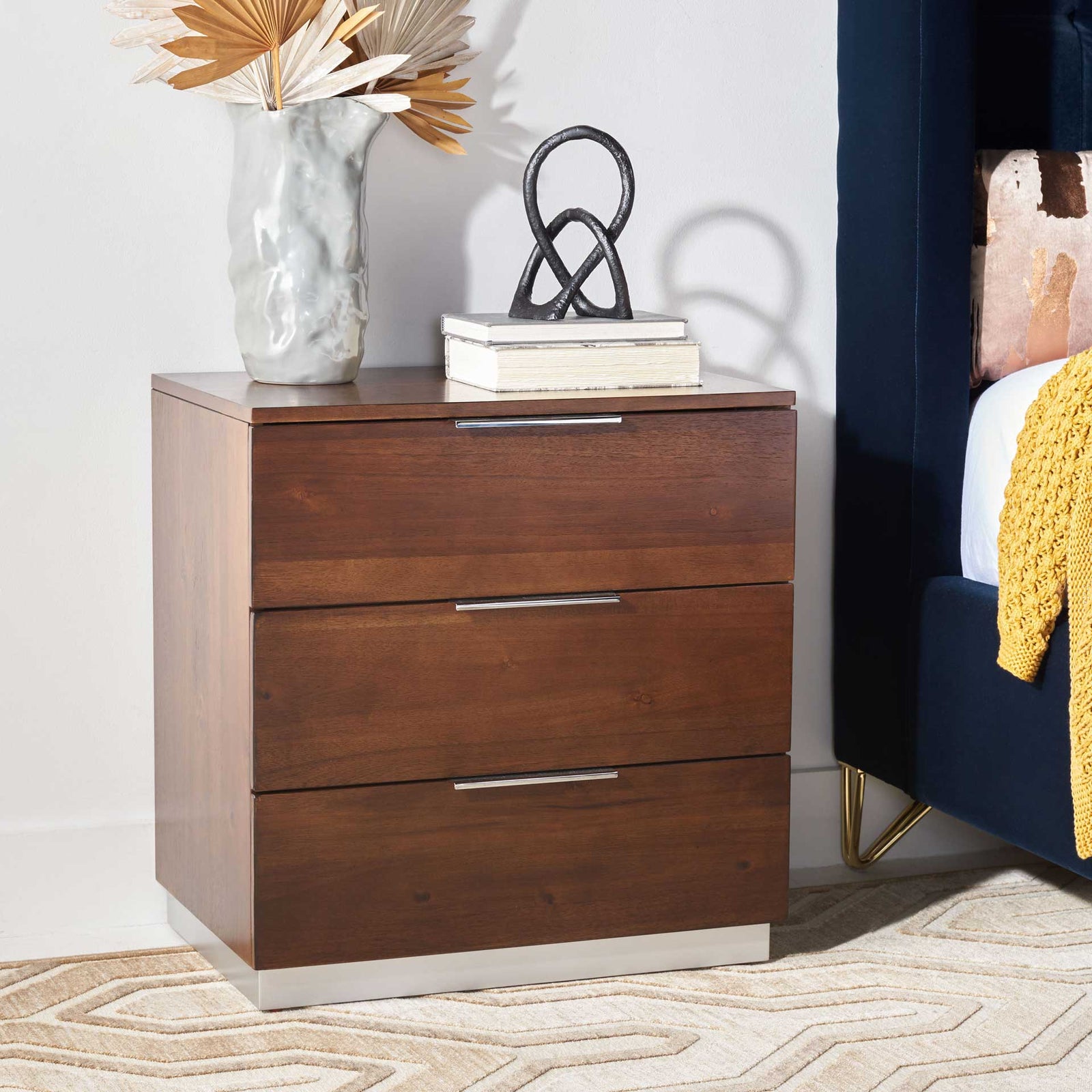 Brixton 3 Drawer Nightstand Walnut