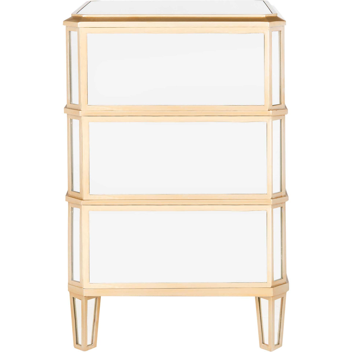 Gino 3 Drawer Mirrored Nightstand Mirror