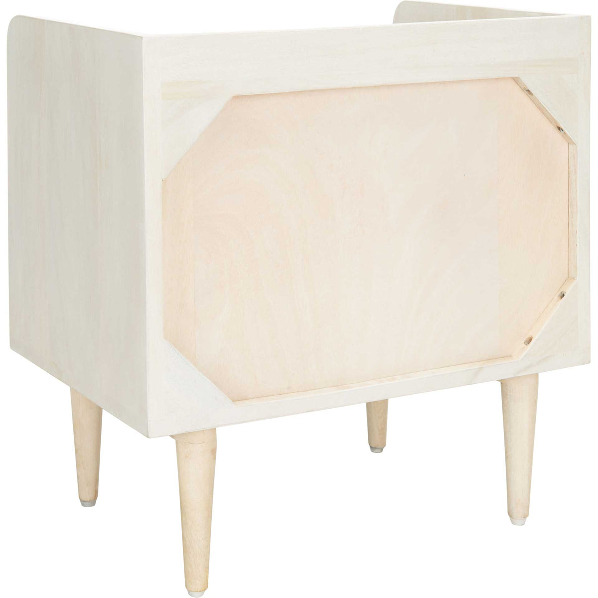 Zion Nightstand White Wash/Silver