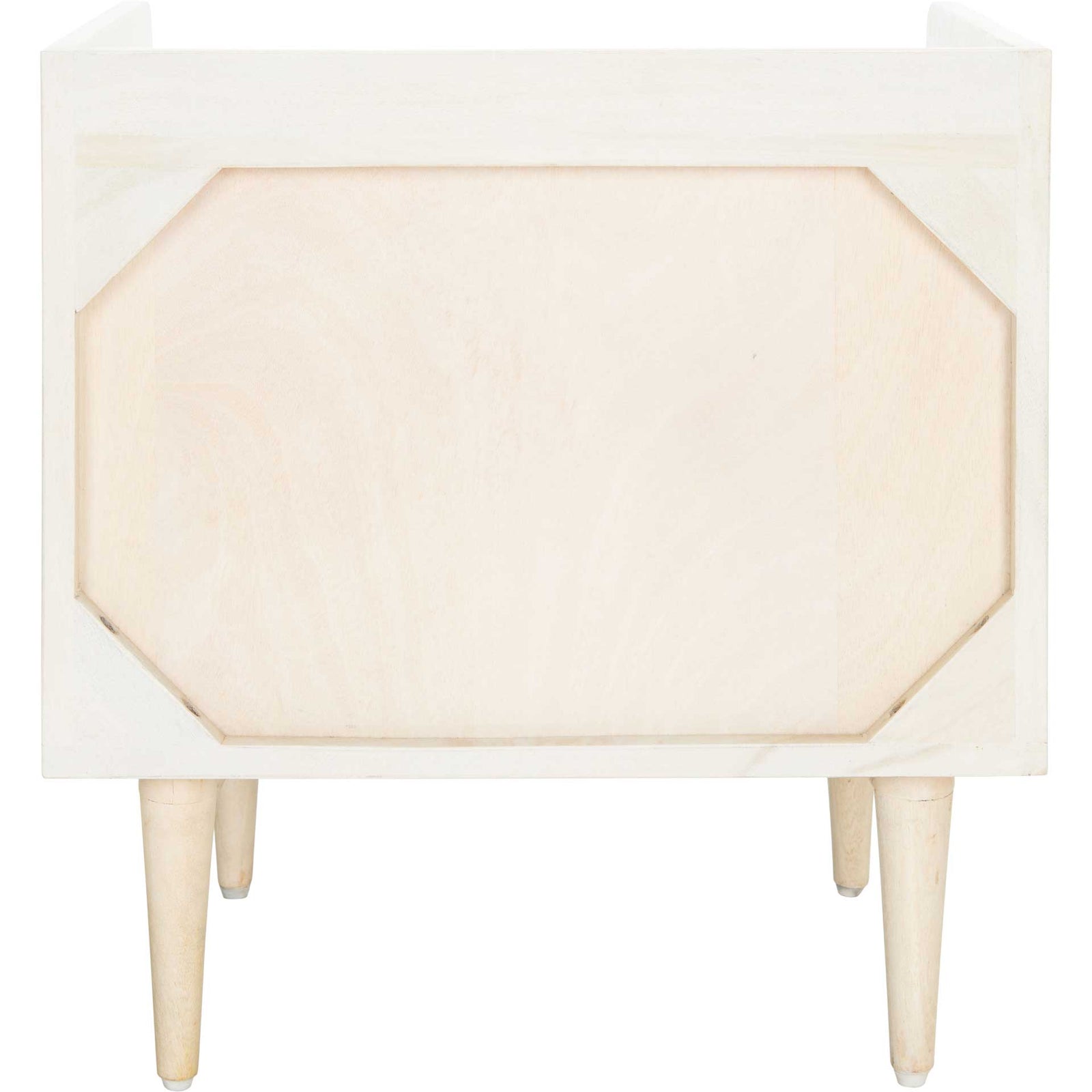 Zion Nightstand White Wash/Silver