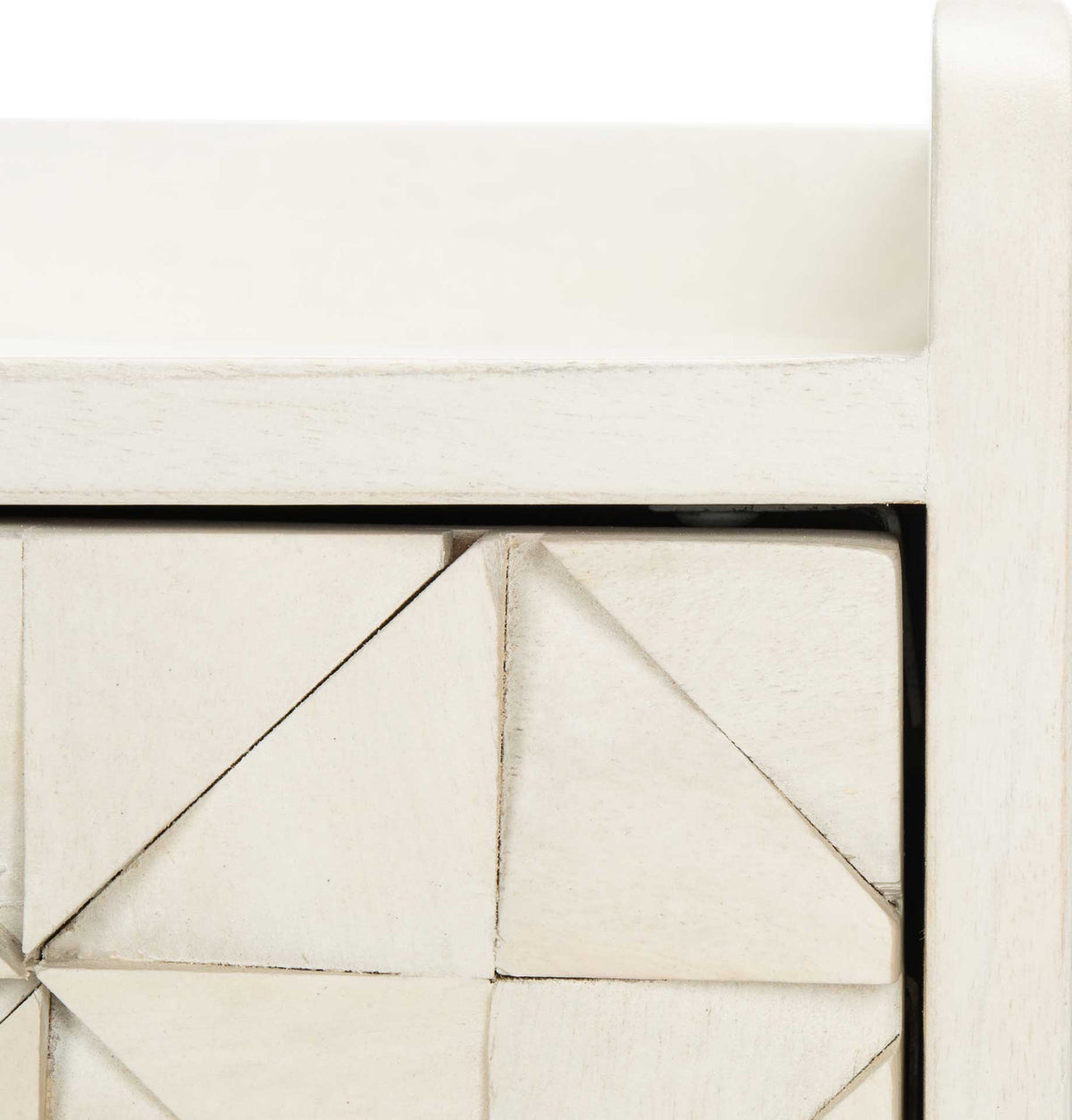 Zion Nightstand White Wash/Silver