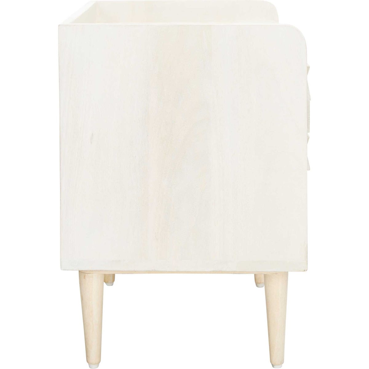 Zion Nightstand White Wash/Silver