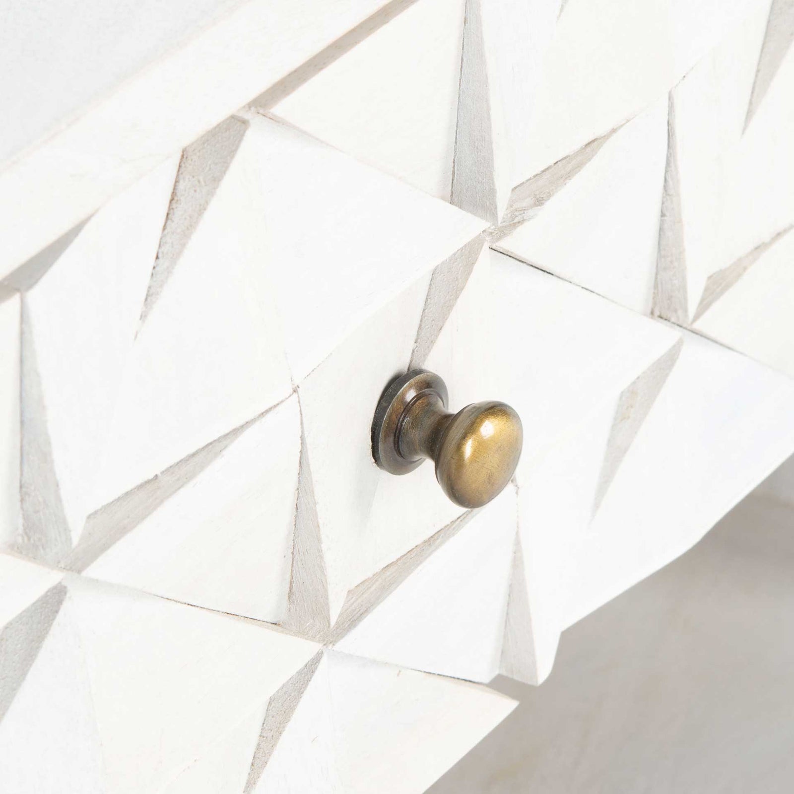 Zion Nightstand White Wash/Brass