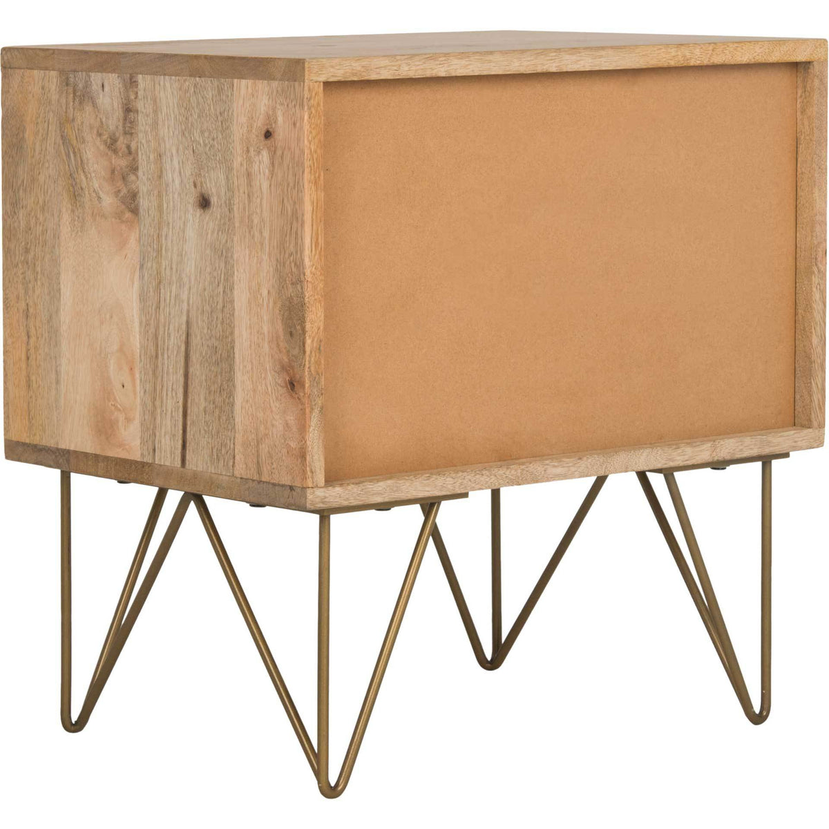 Macey Nightstand Natural/Brass