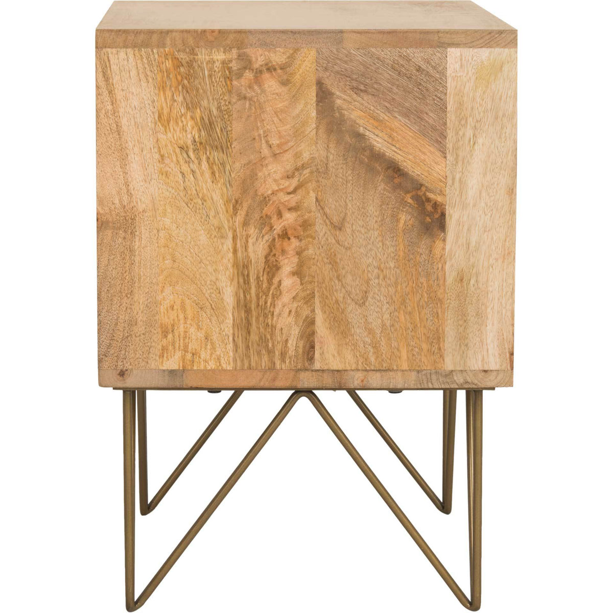 Macey Nightstand Natural/Brass