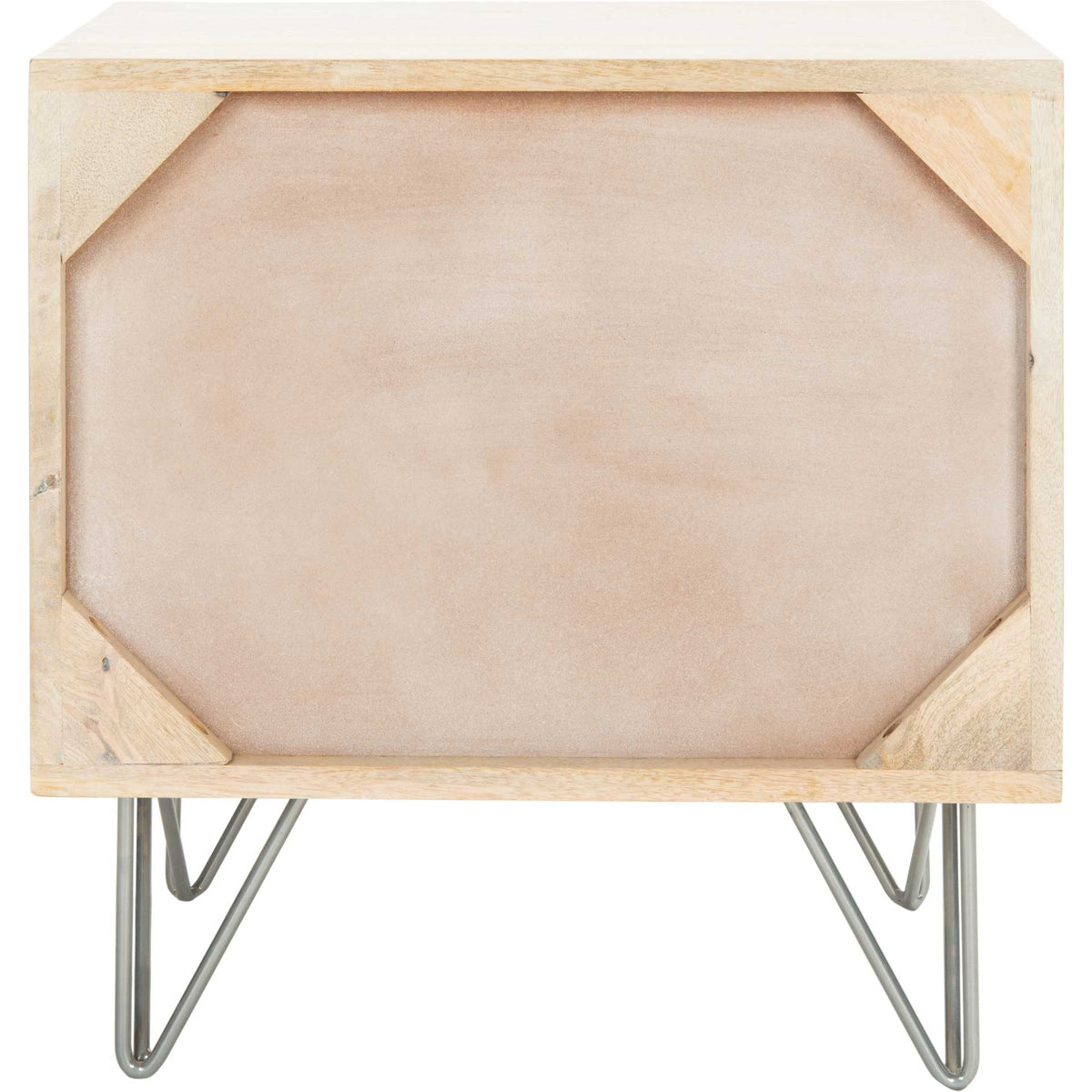 Macey Nightstand White Wash/Silver