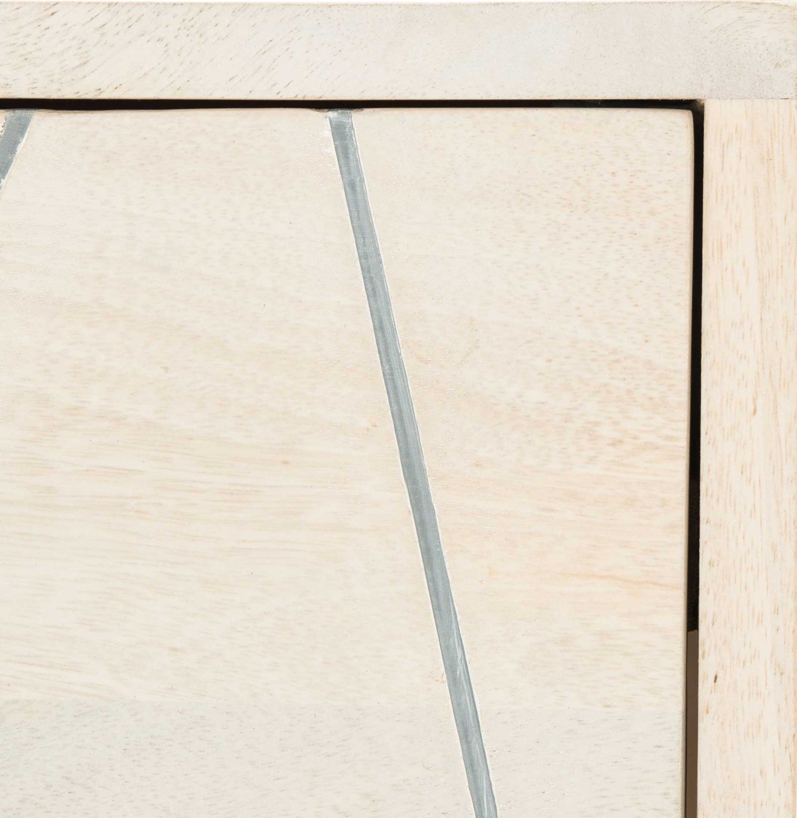 Macey Nightstand White Wash/Silver