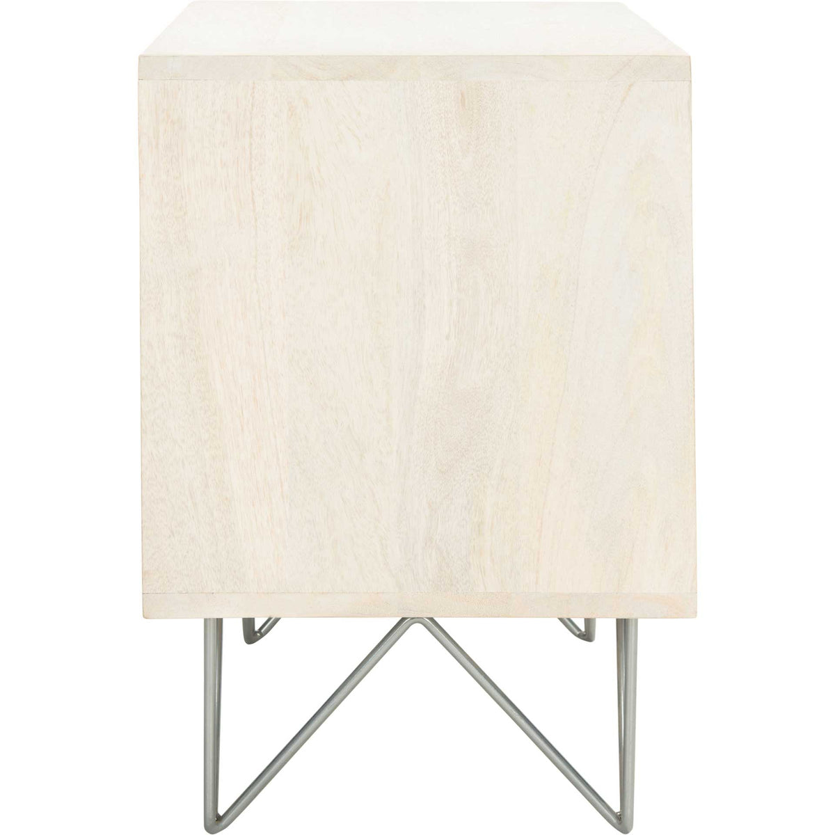 Macey Nightstand White Wash/Silver