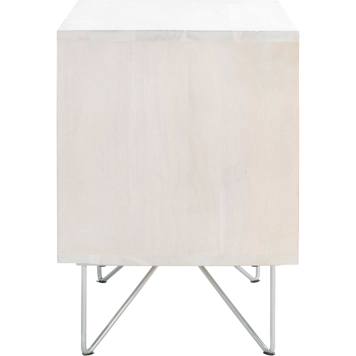 Ray Nightstand White Wash/Silver