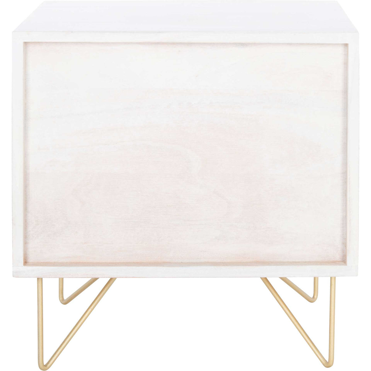 Ray Nightstand White Wash/Brass