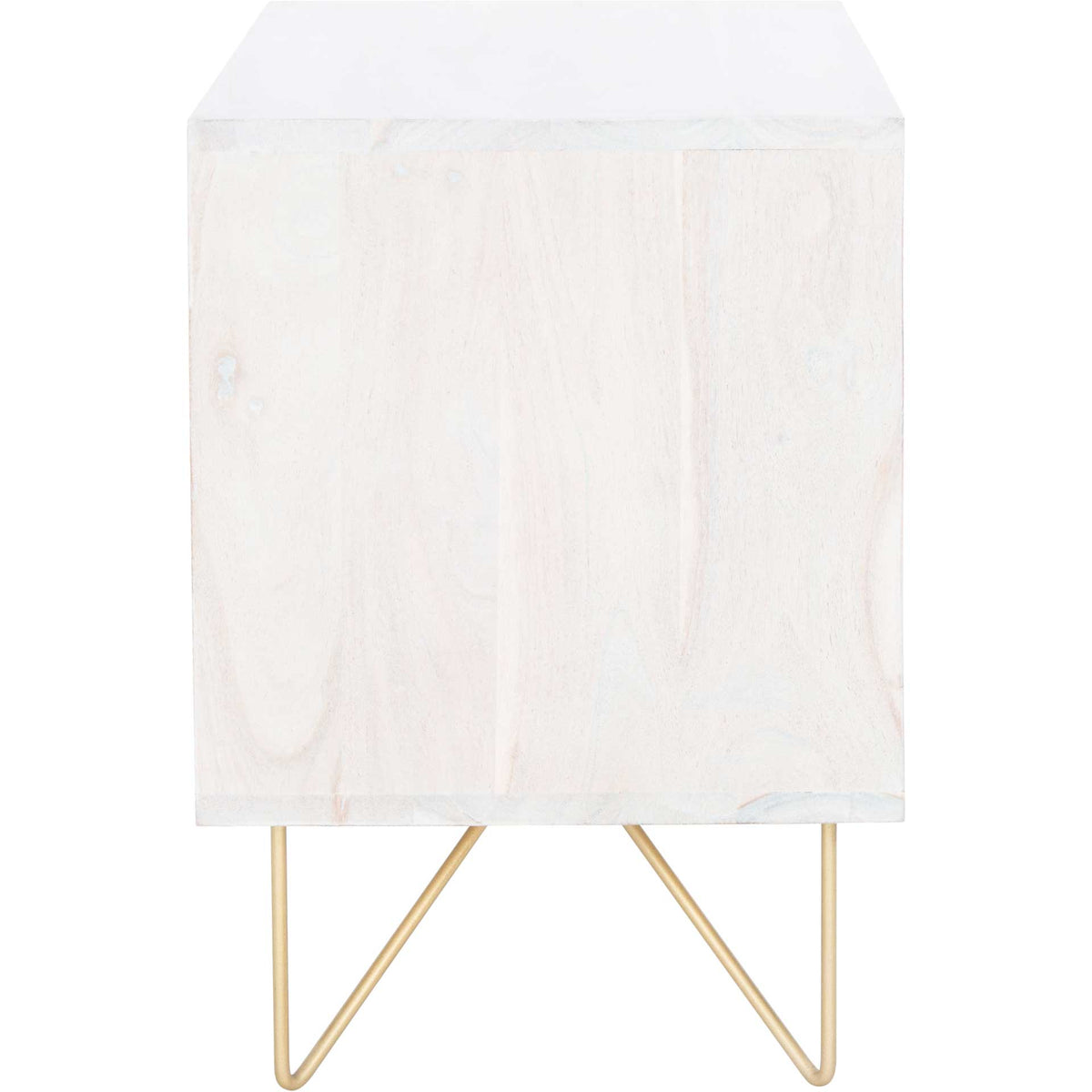 Ray Nightstand White Wash/Brass