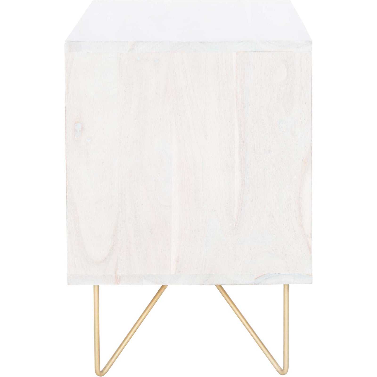 Ray Nightstand White Wash/Brass