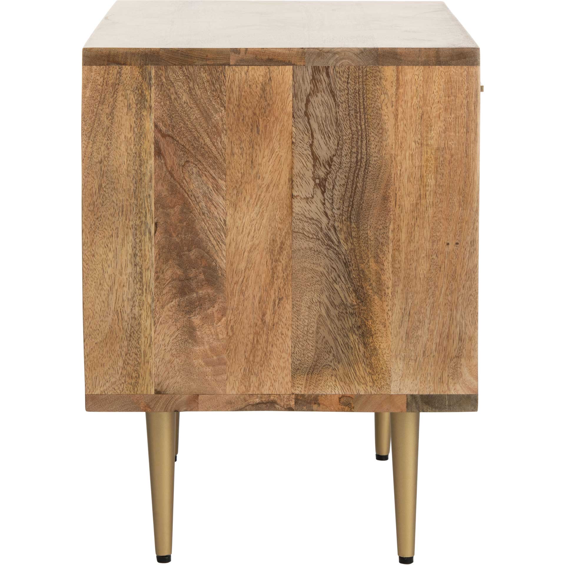 Lester Nightstand Natural/Brass