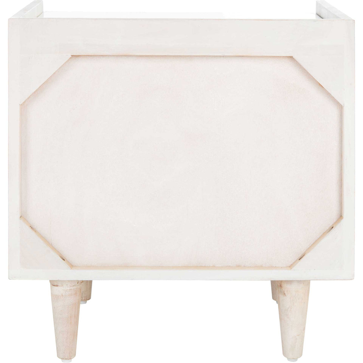 Tabitha Parquet Nightstand White Wash/Silver