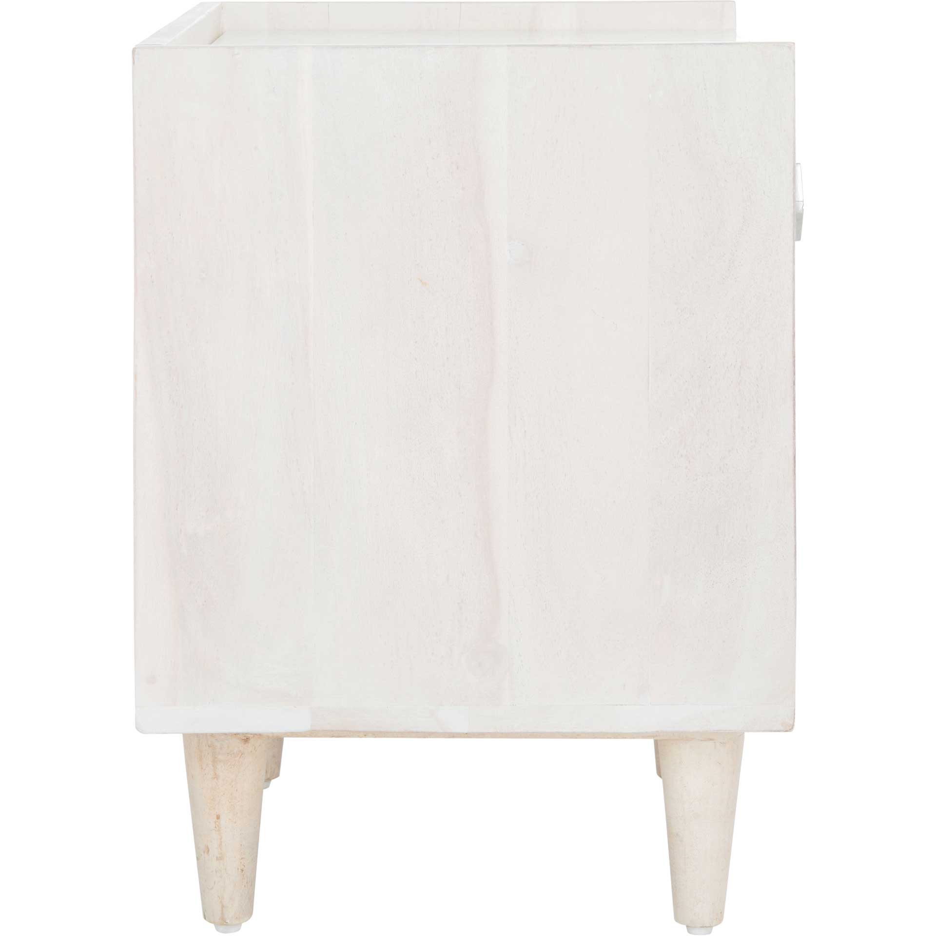 Tabitha Parquet Nightstand White Wash/Silver