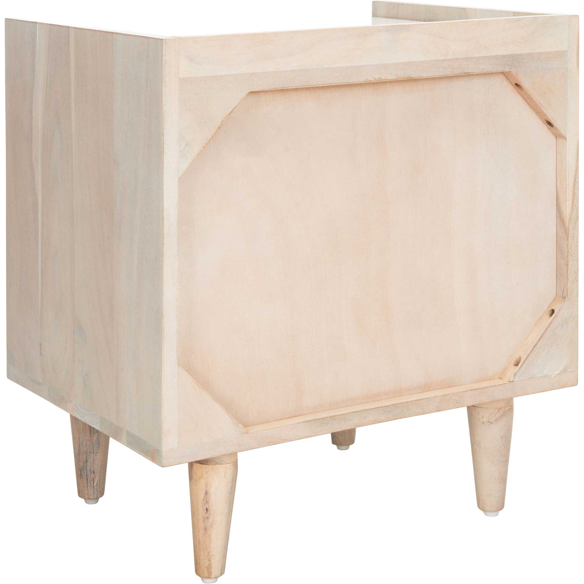 Tabitha Parquet Nightstand White Wash/Brass