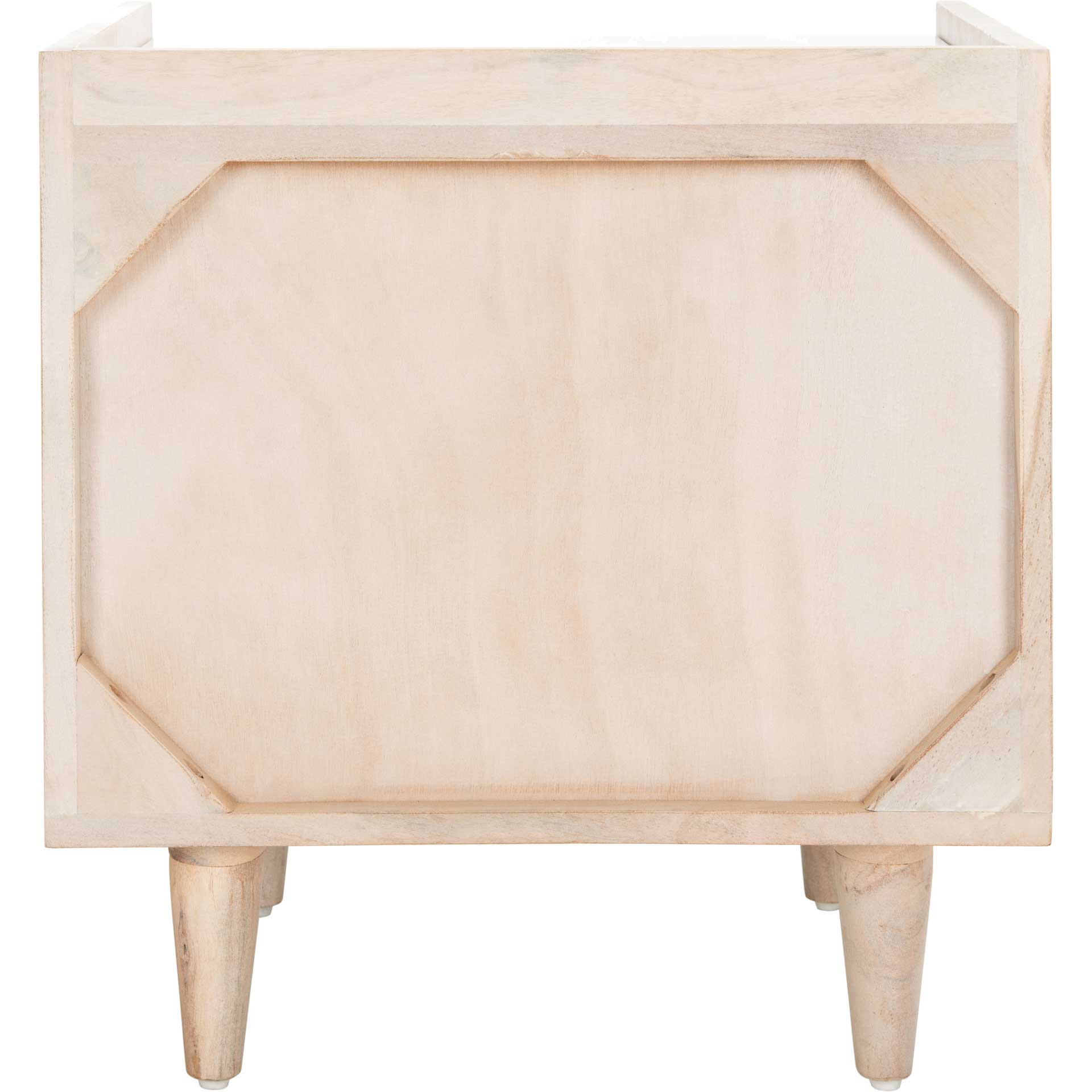 Tabitha Parquet Nightstand White Wash/Brass