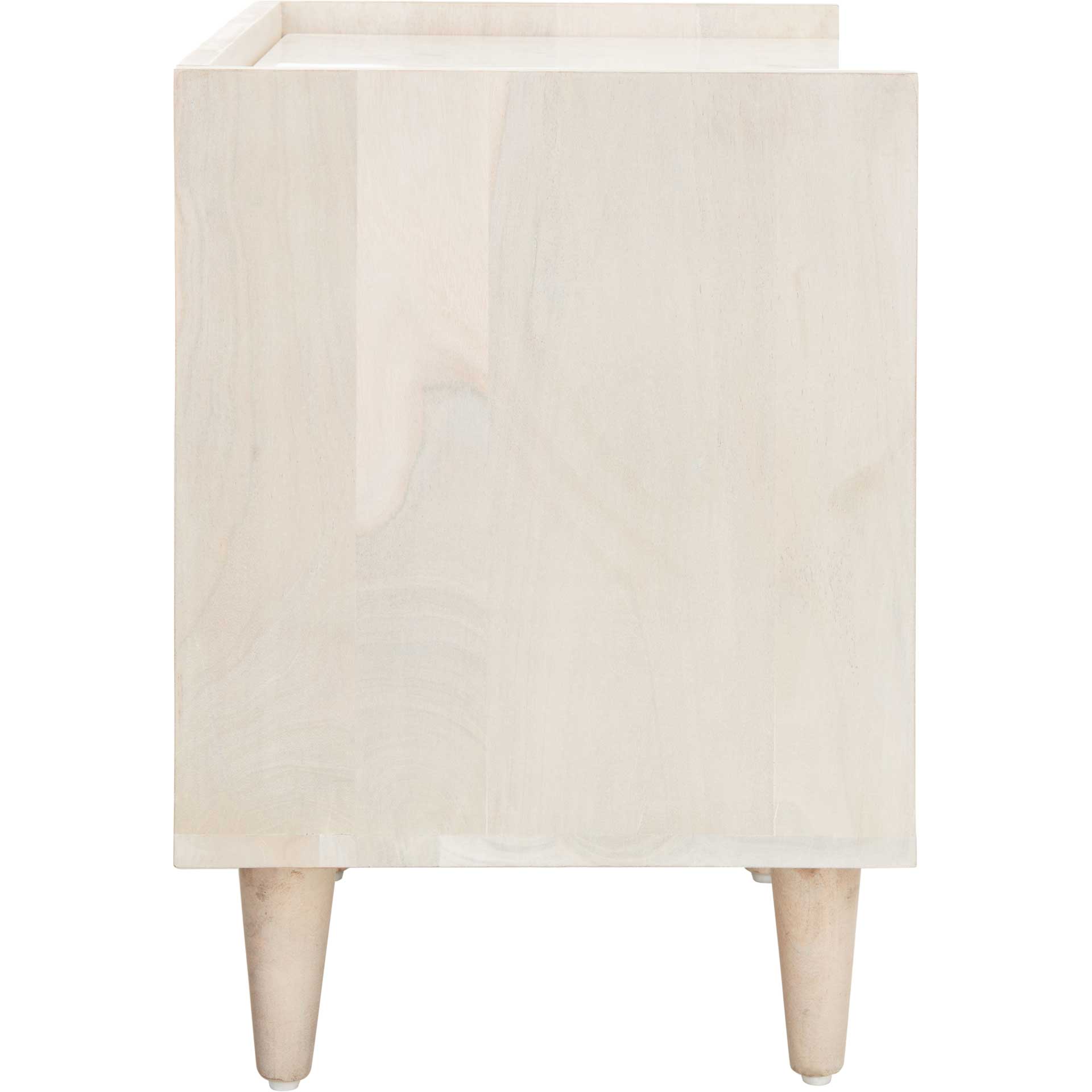 Tabitha Parquet Nightstand White Wash/Brass