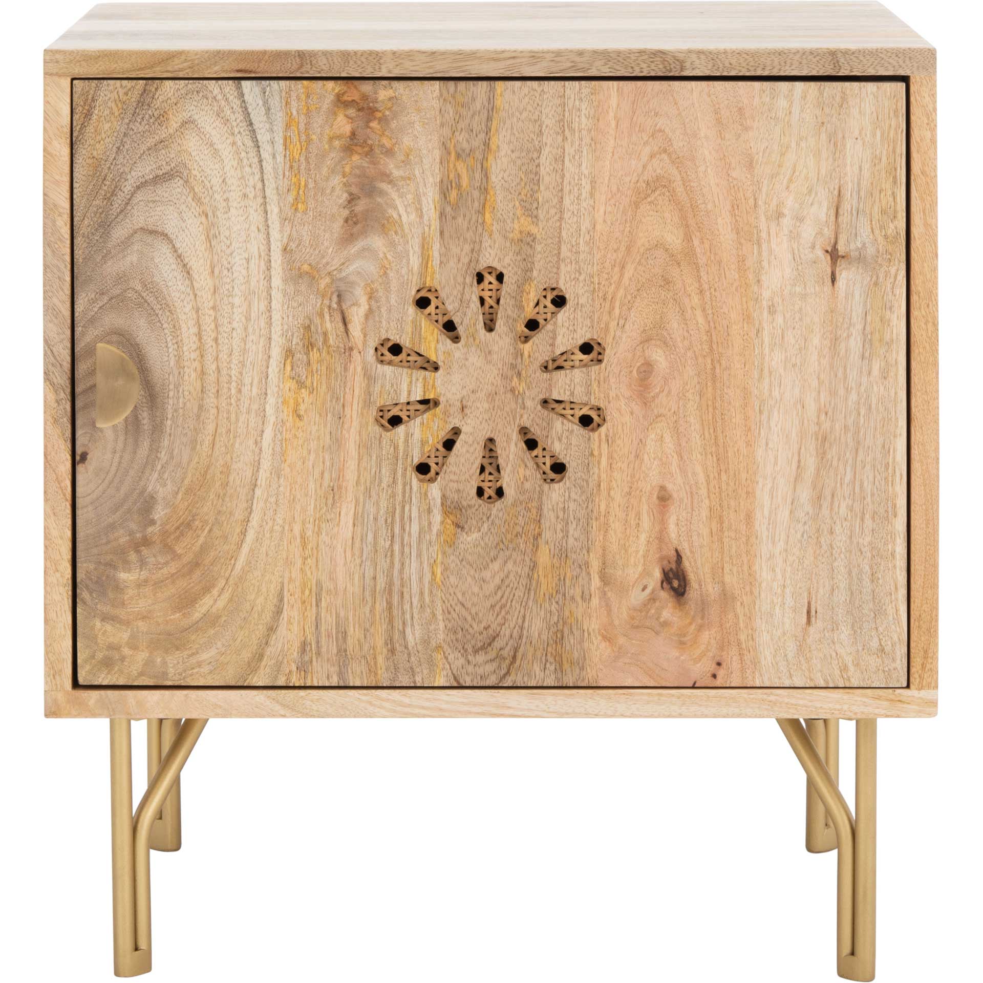 Flannery Nightstand Natural/Brass