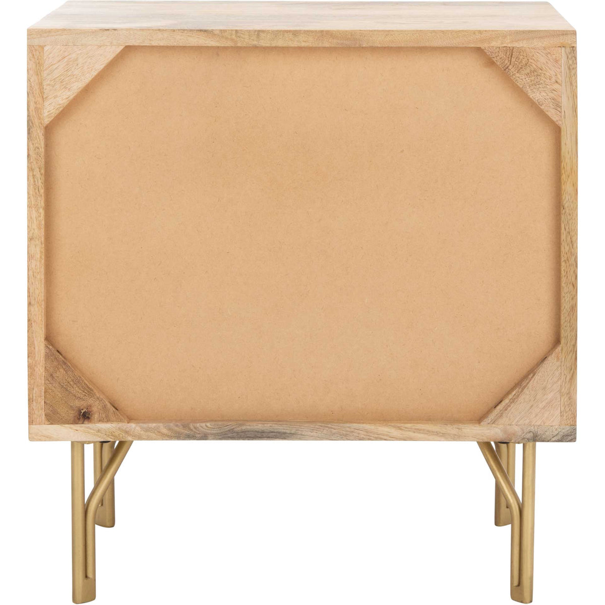 Lian 1 Shelf 1 Drawer Nightstand Natural/Brass