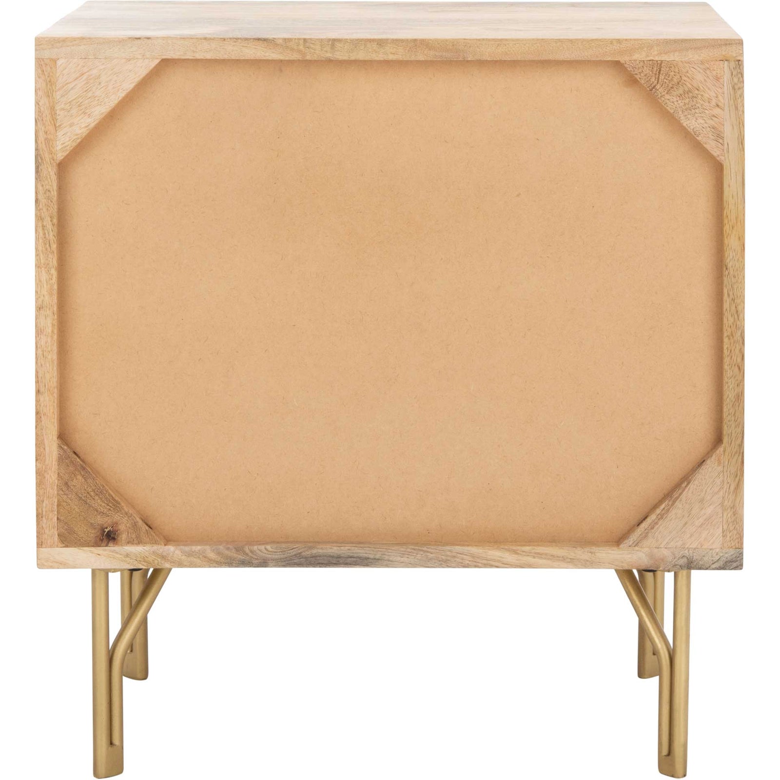 Lian 1 Shelf 1 Drawer Nightstand Natural/Brass