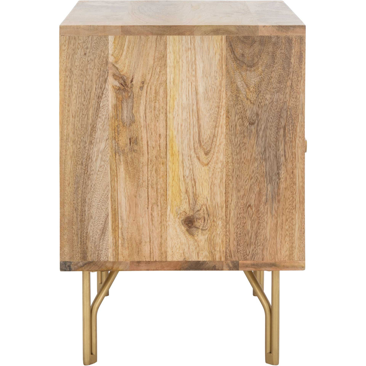 Lian 1 Shelf 1 Drawer Nightstand Natural/Brass