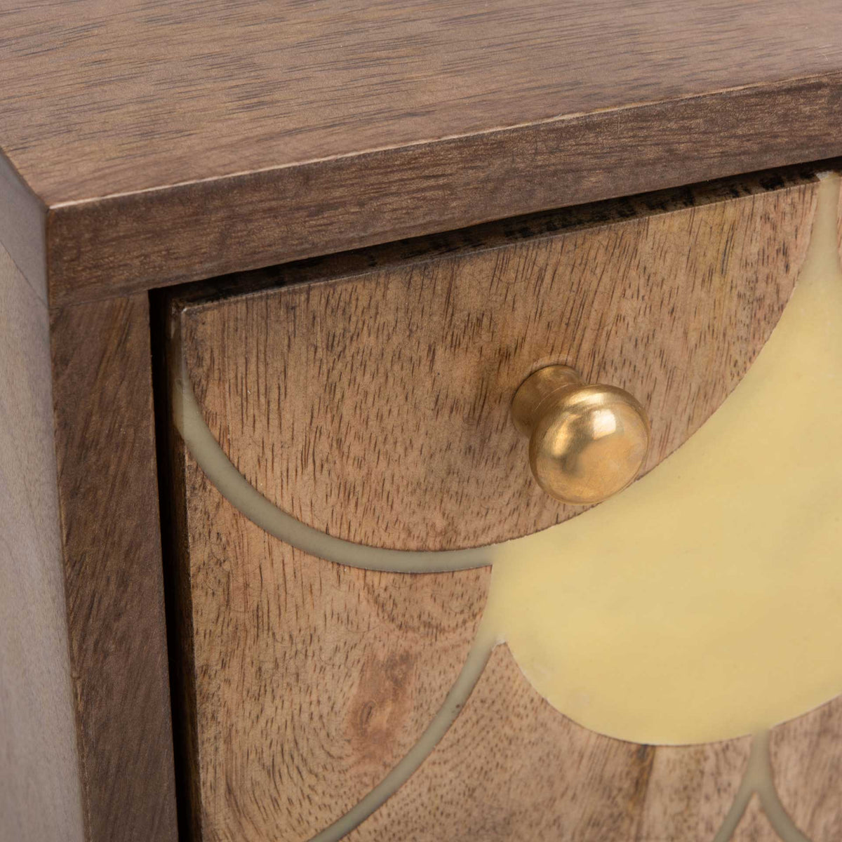 Cecily Nightstand Light Walnut/Brass