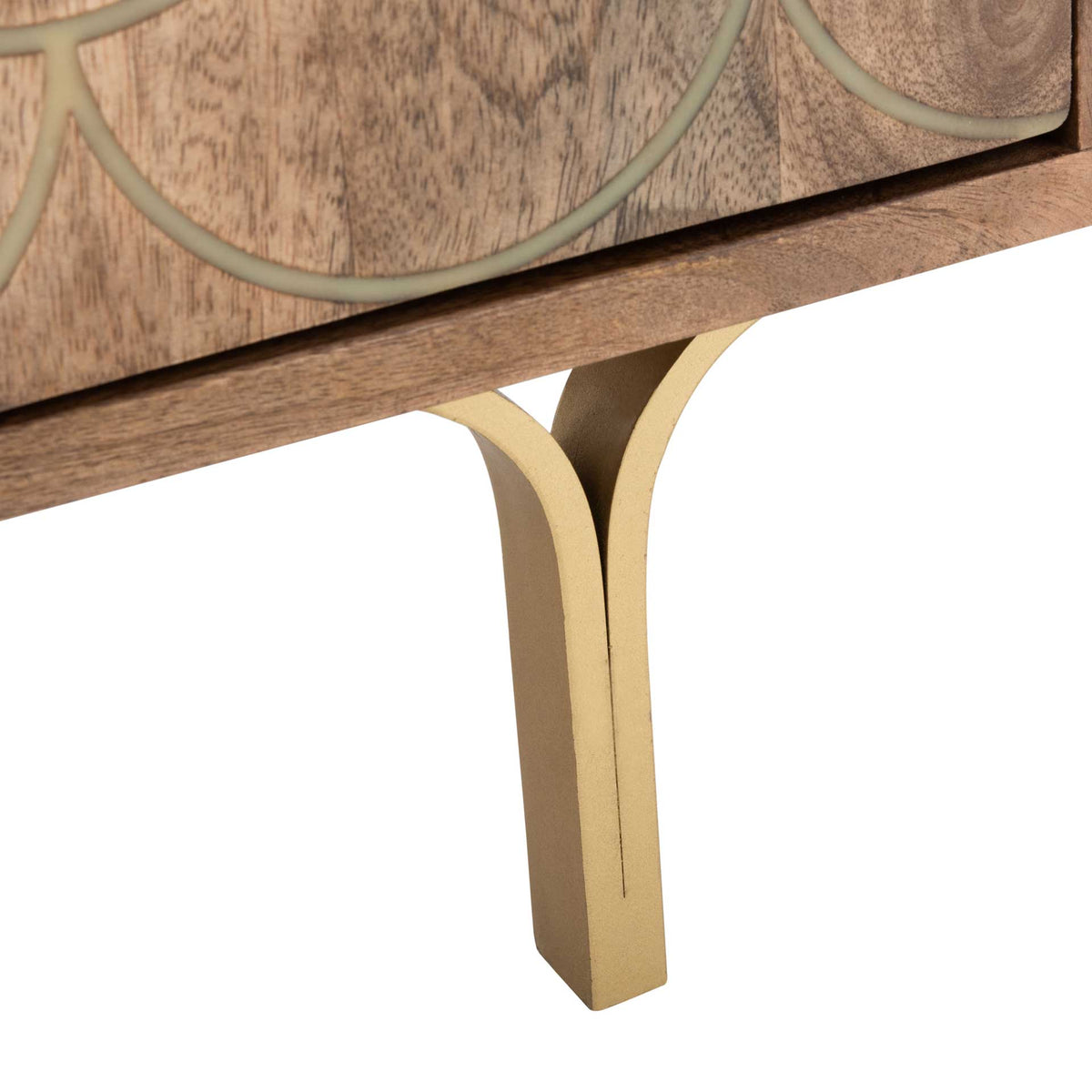 Cecily Nightstand Light Walnut/Brass