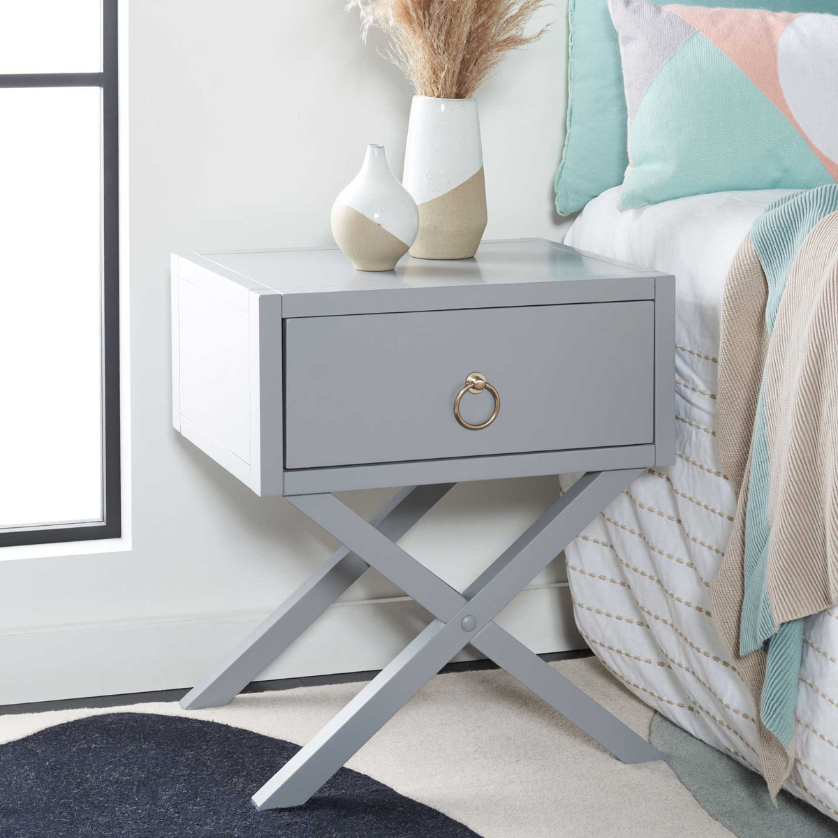 Odessa 1 Drawer Nightstand Gray