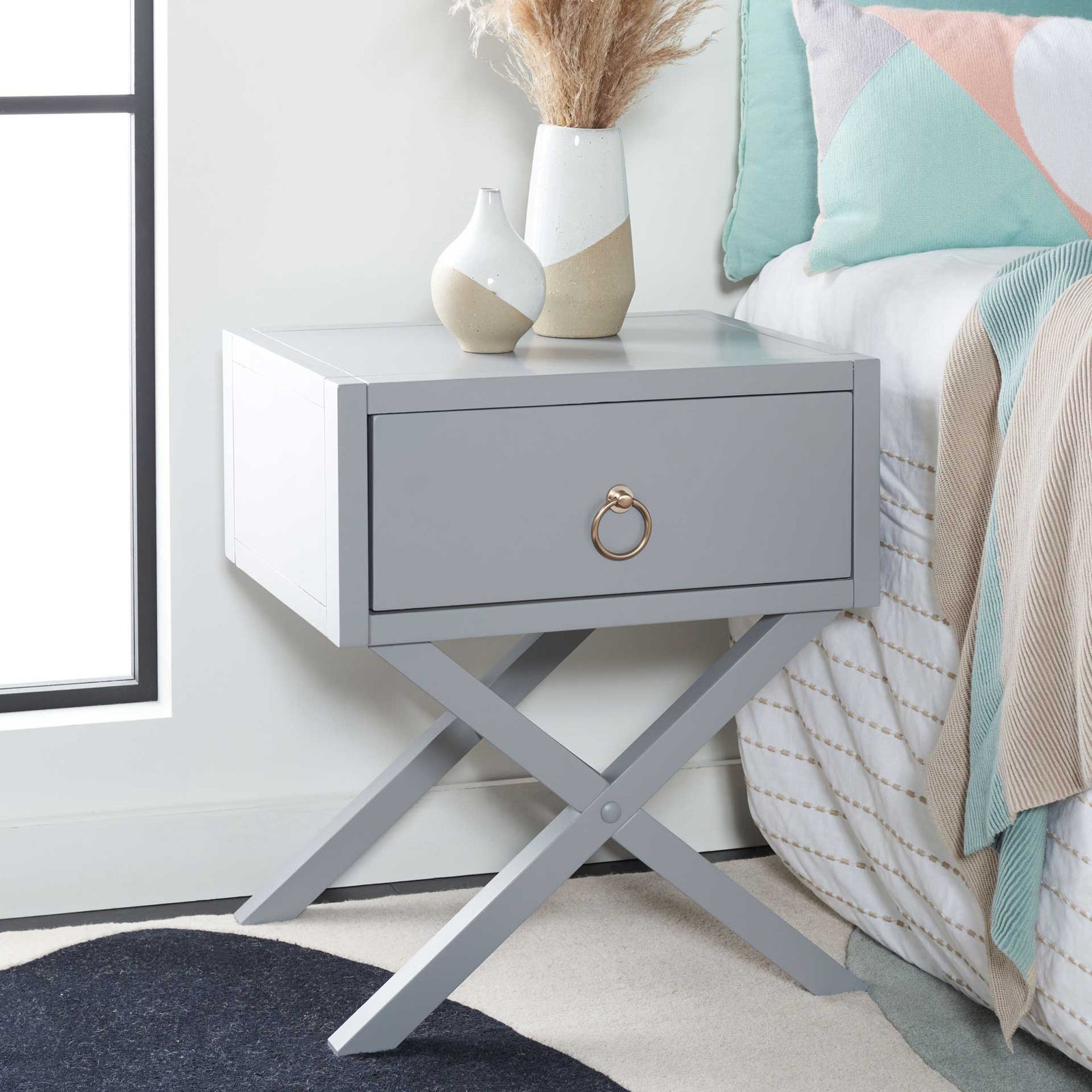 Odessa 1 Drawer Nightstand Gray
