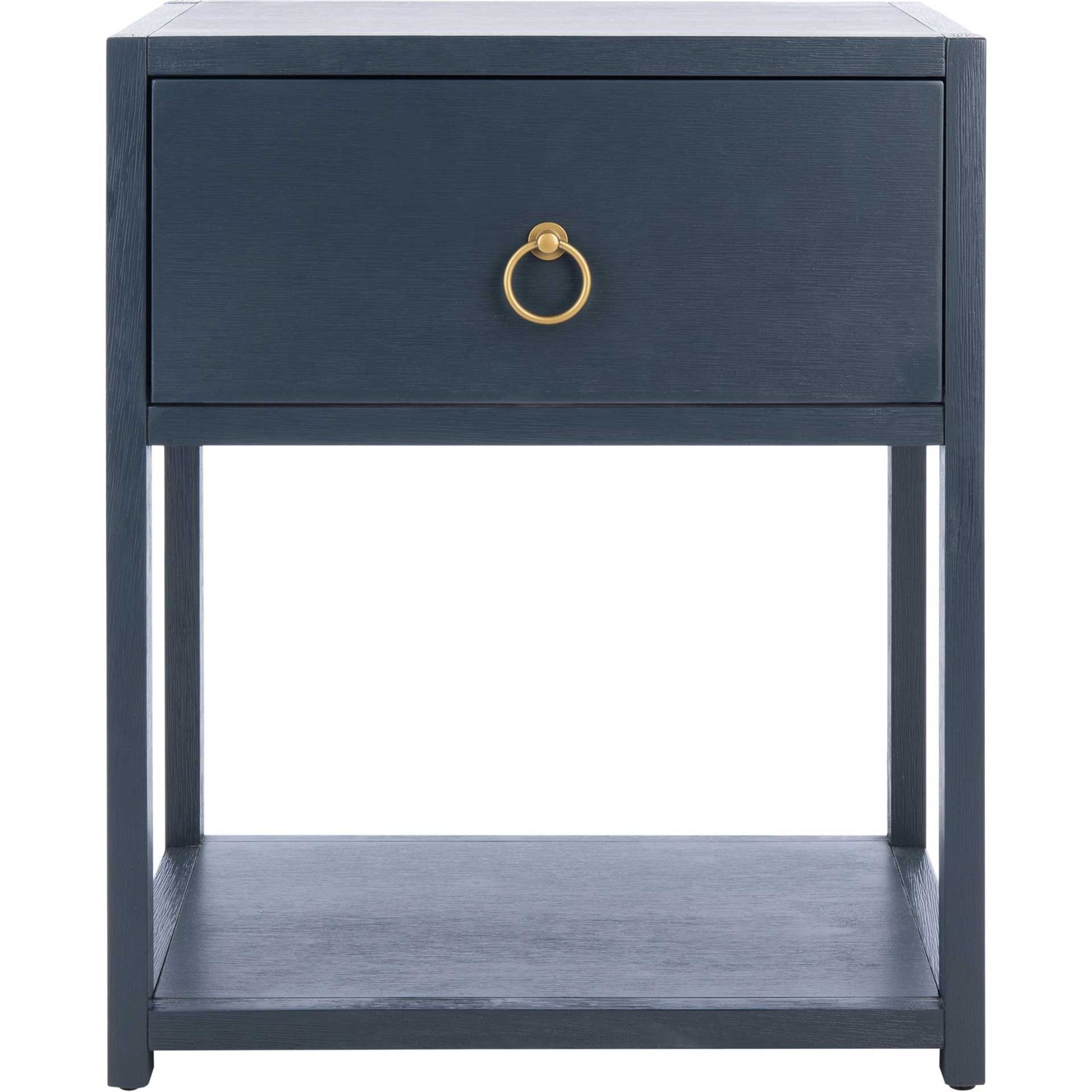 Yuan 1 Drawer 1 Shelf Nightstand Navy