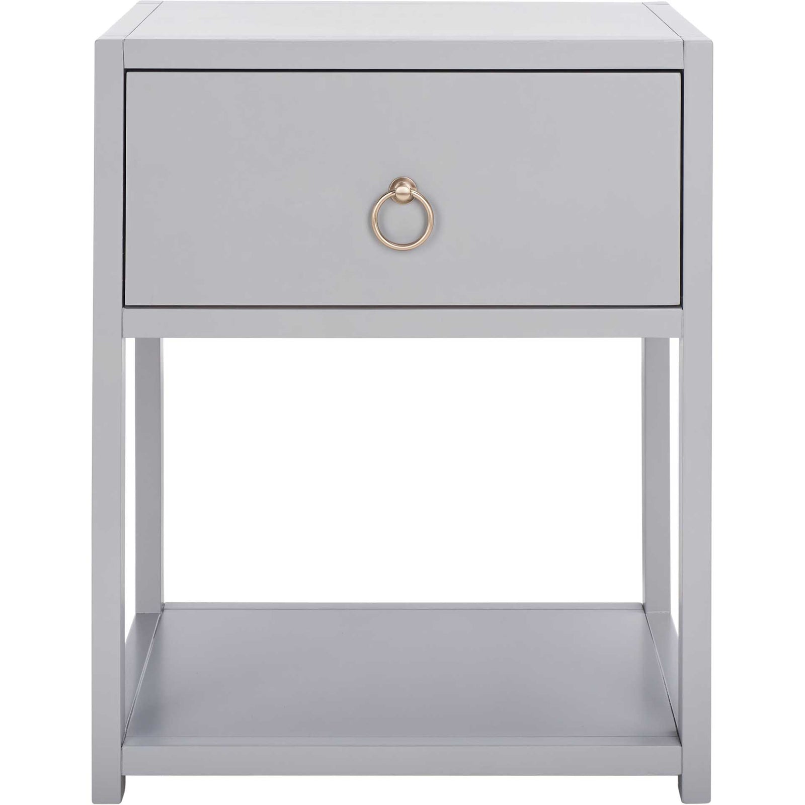 Yuan 1 Drawer 1 Shelf Nightstand Gray