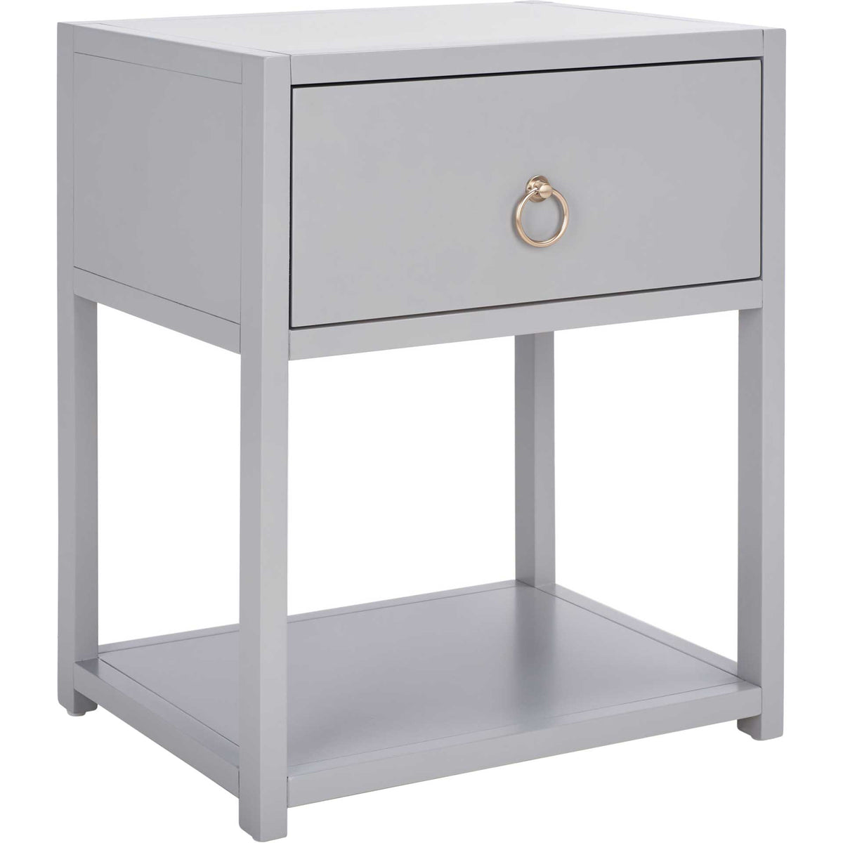 Yuan 1 Drawer 1 Shelf Nightstand Gray