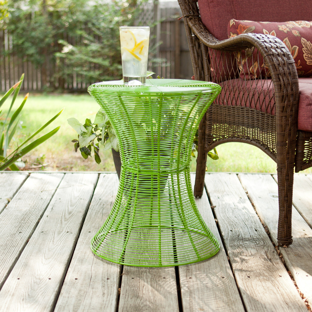 Contour Metal Accent Table Green