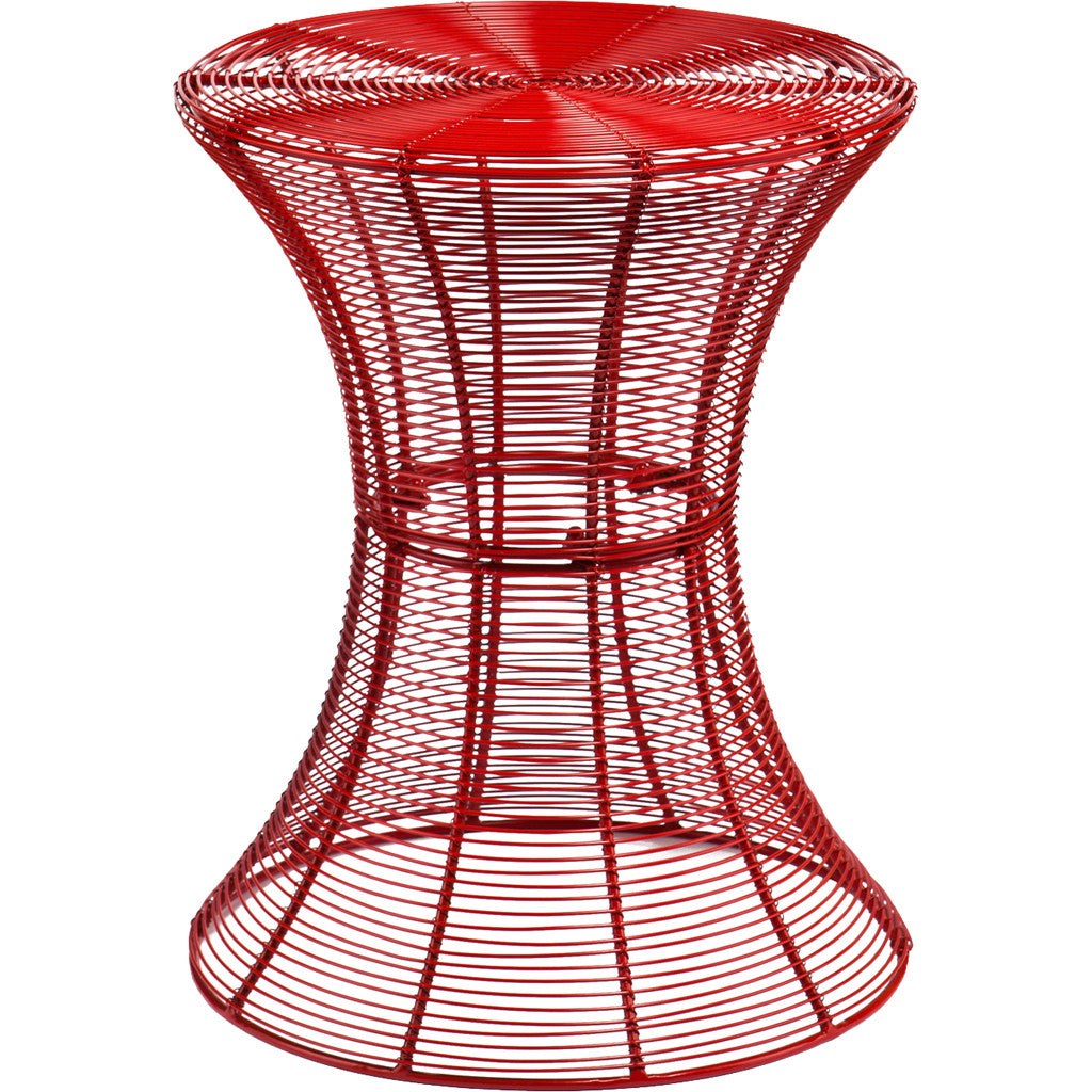 Contour Metal Accent Table Red