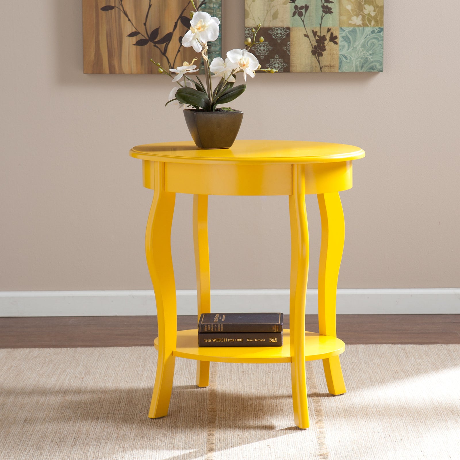 Wafra Oval Accent Table Yellow