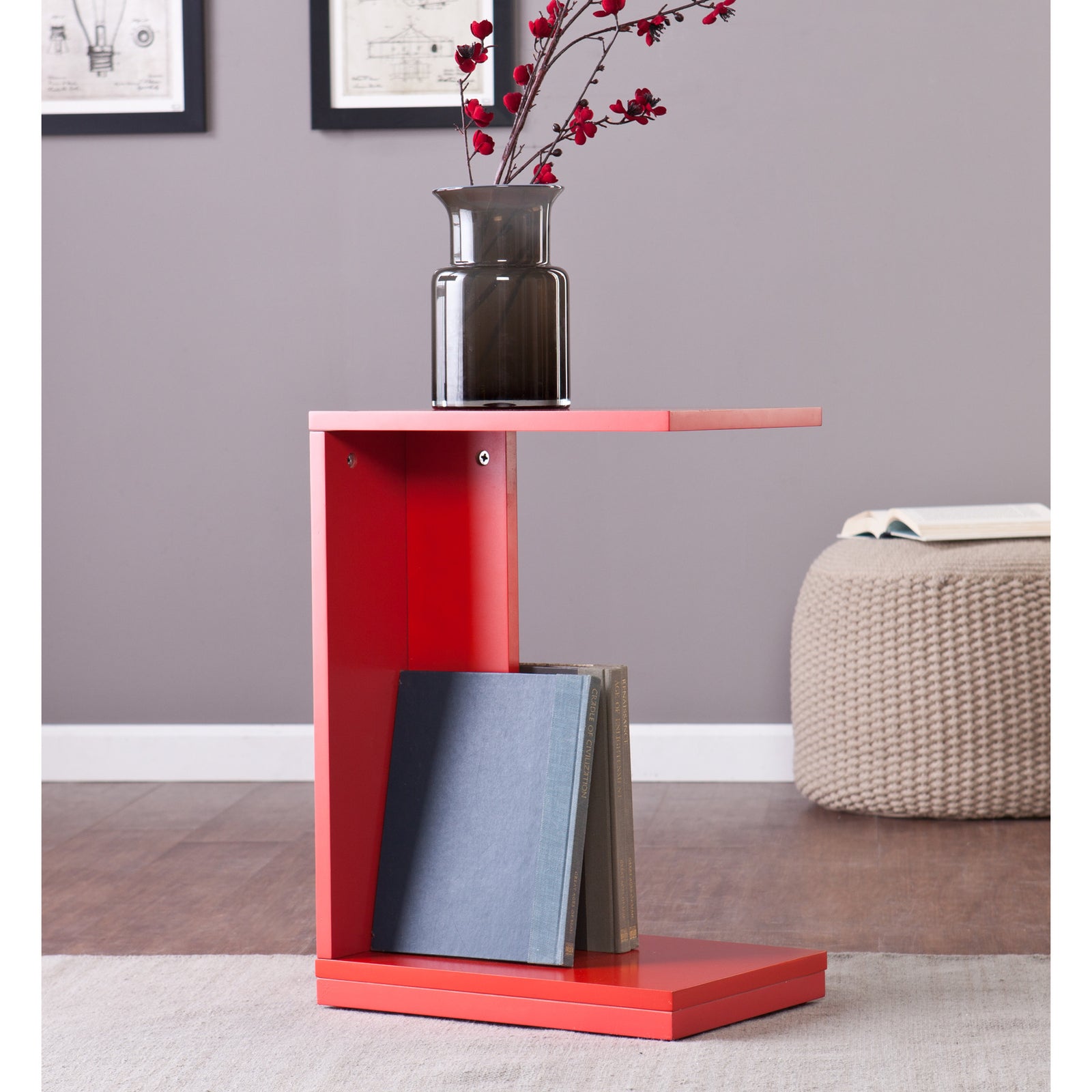 Bocks End Table Red/Orange