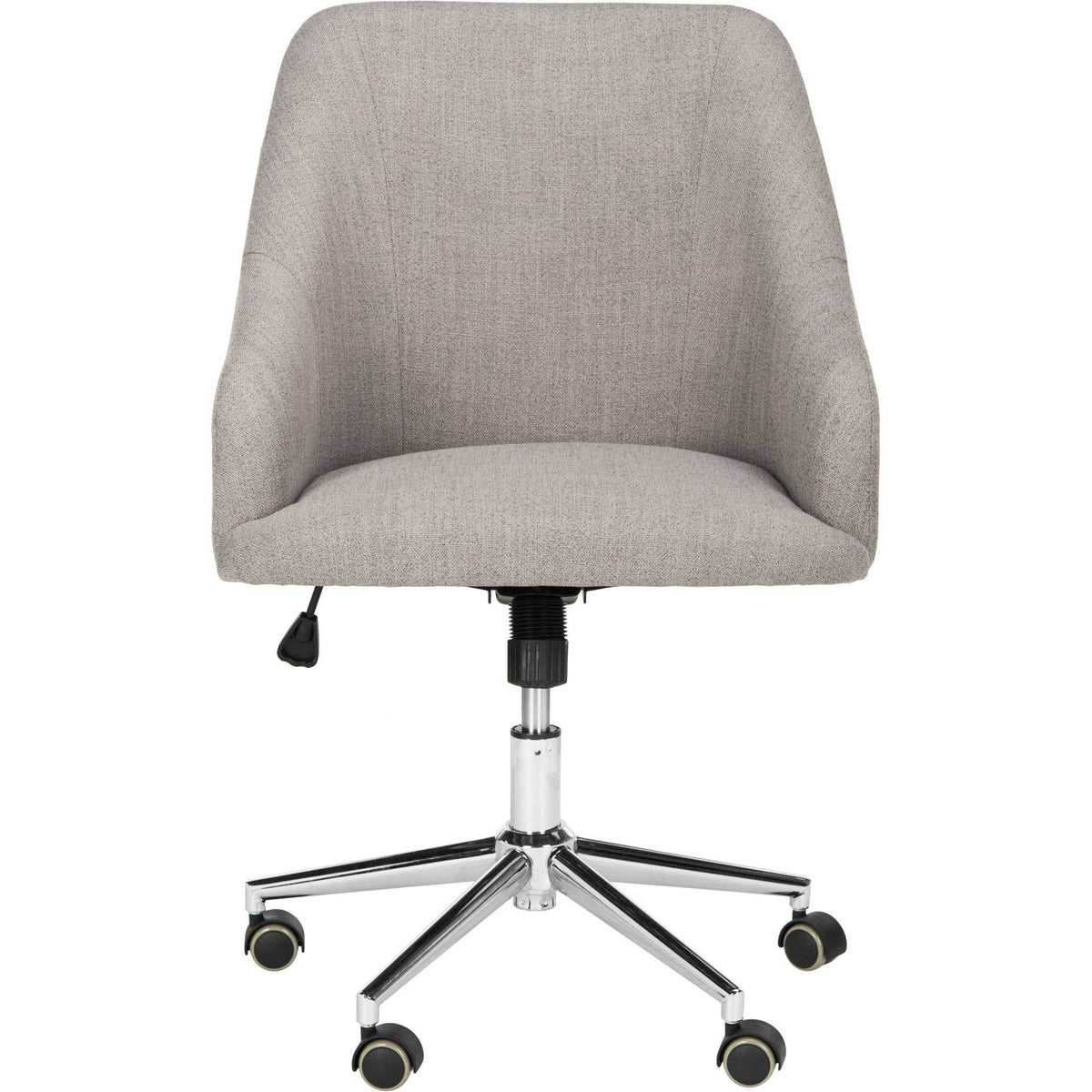 A plush gray seat and wraparound back offer comfort atop a five-spoke chrome caster base || OCH4501A || front_studio