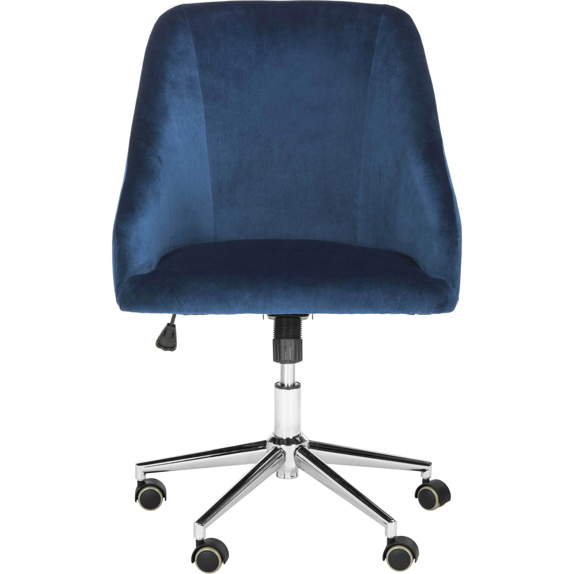 Adele Velvet Chrome Leg Swivel Office Chair
