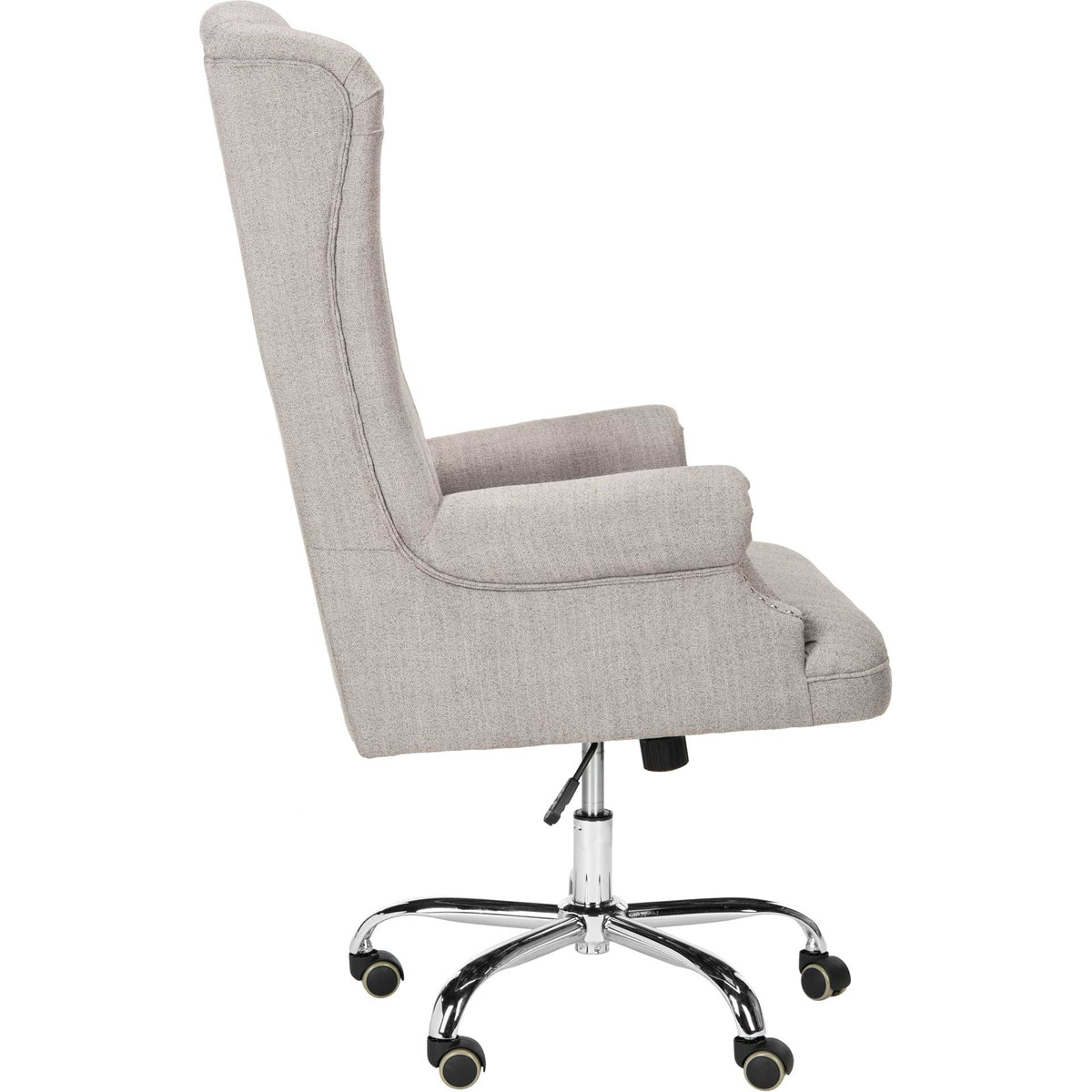Iago Linen Chrome Leg Swivel Office Chair Gray/Chrome