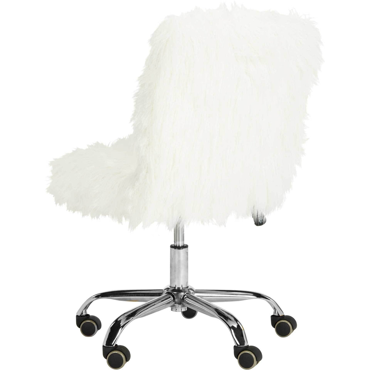 Whalen Faux Sheepskin Chrome Leg Swivel Chair