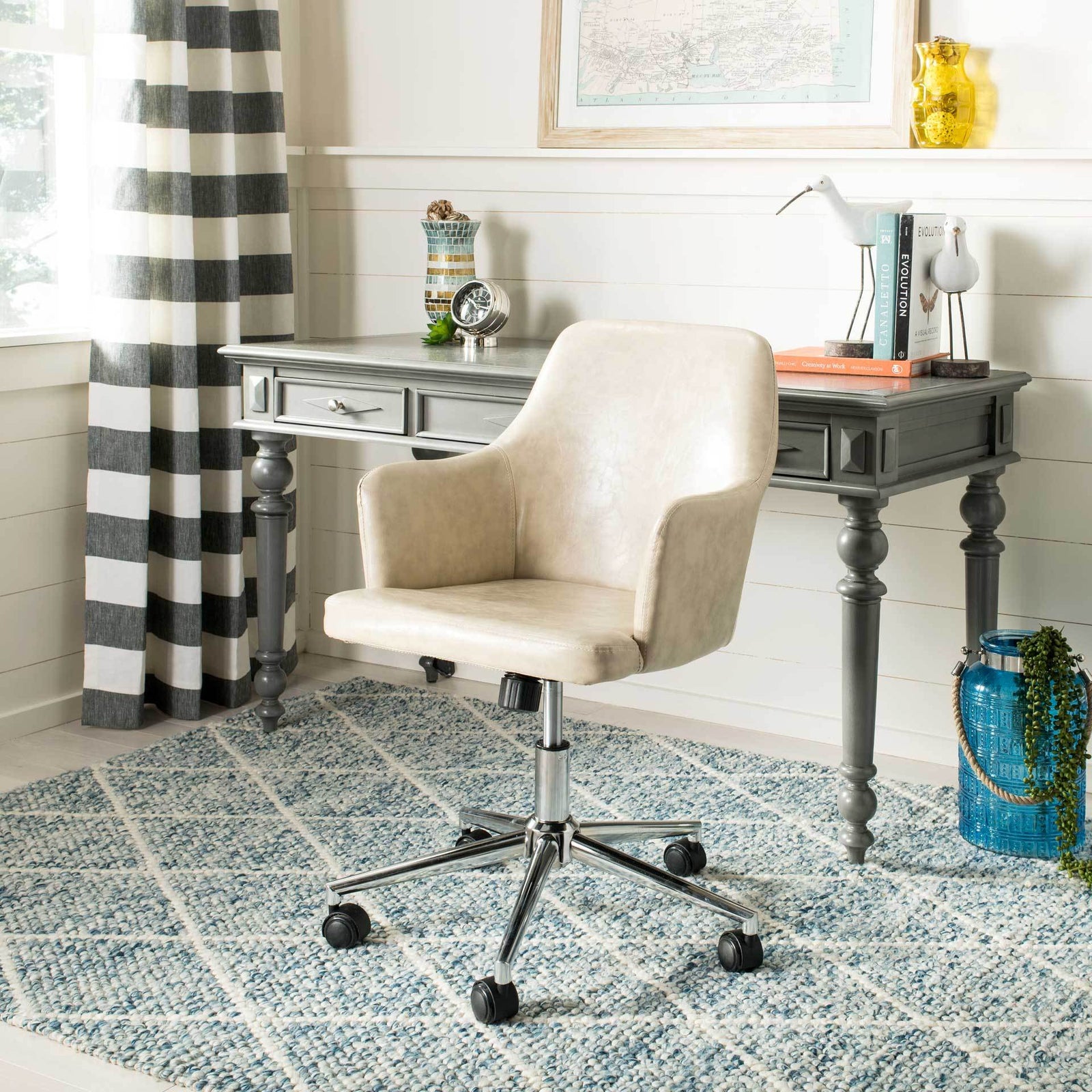 Caiden Swivel Office Chair Beige