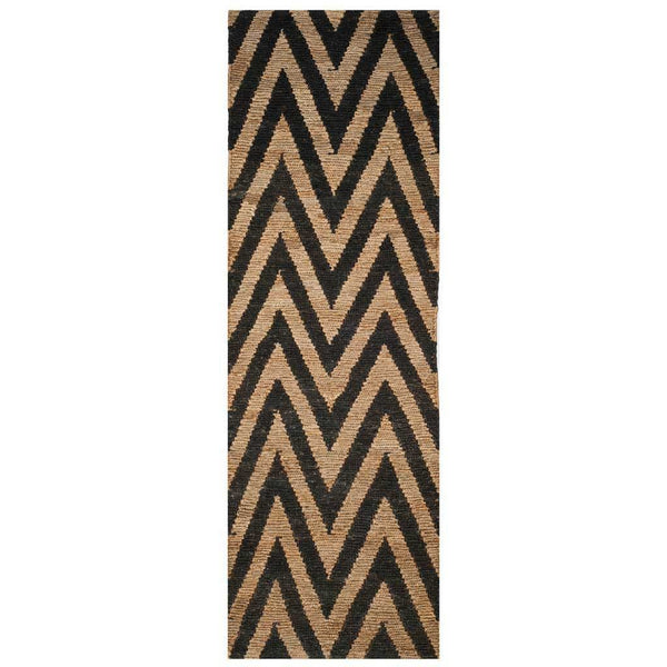 Organic Black/Natural Runner Rug