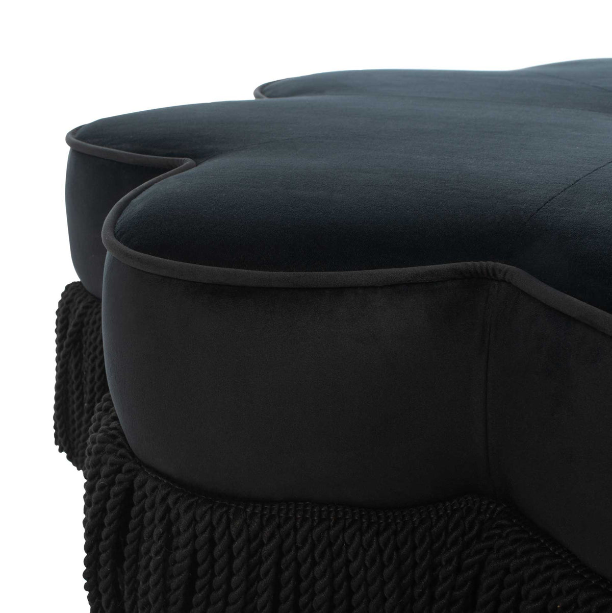 Tait Flower Ottoman Black