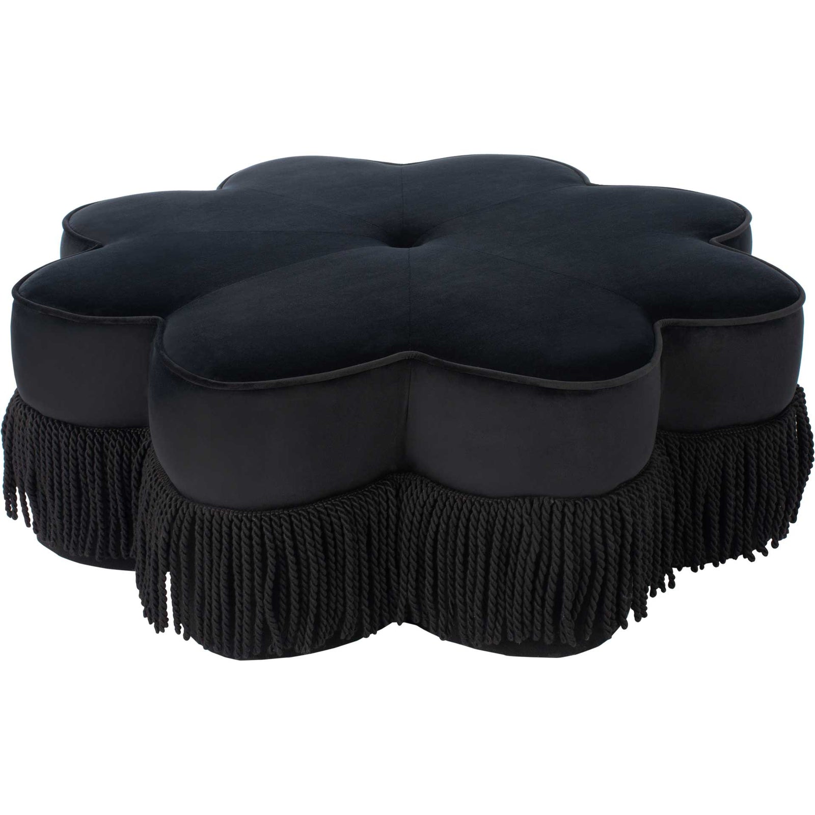 Tait Flower Ottoman Black