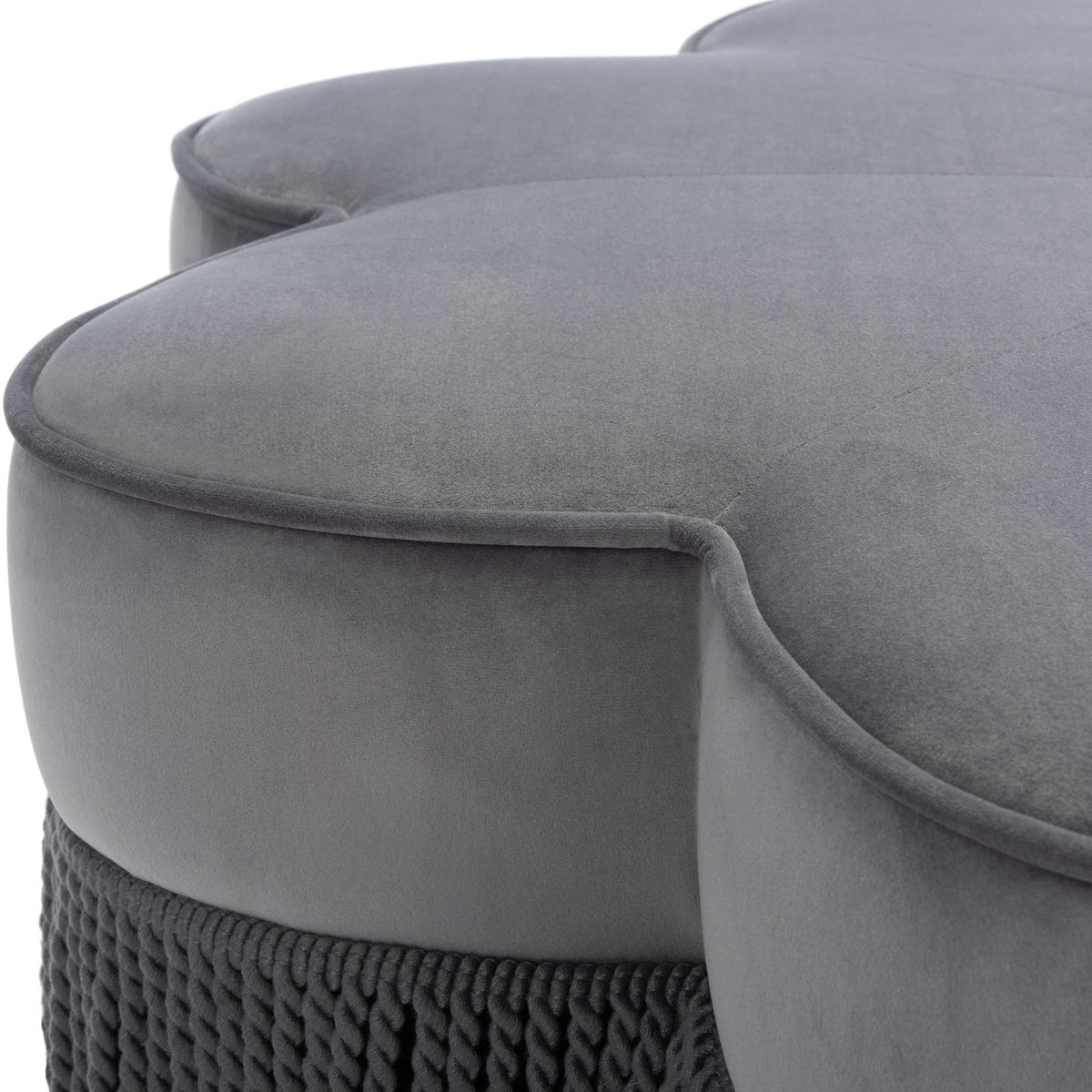 Tait Flower Ottoman Dark Gray