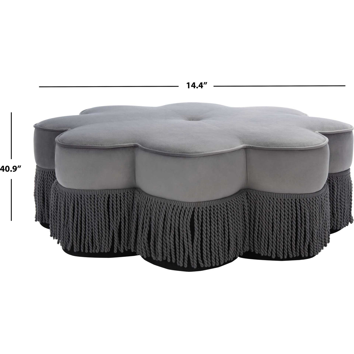 Tait Flower Ottoman Dark Gray