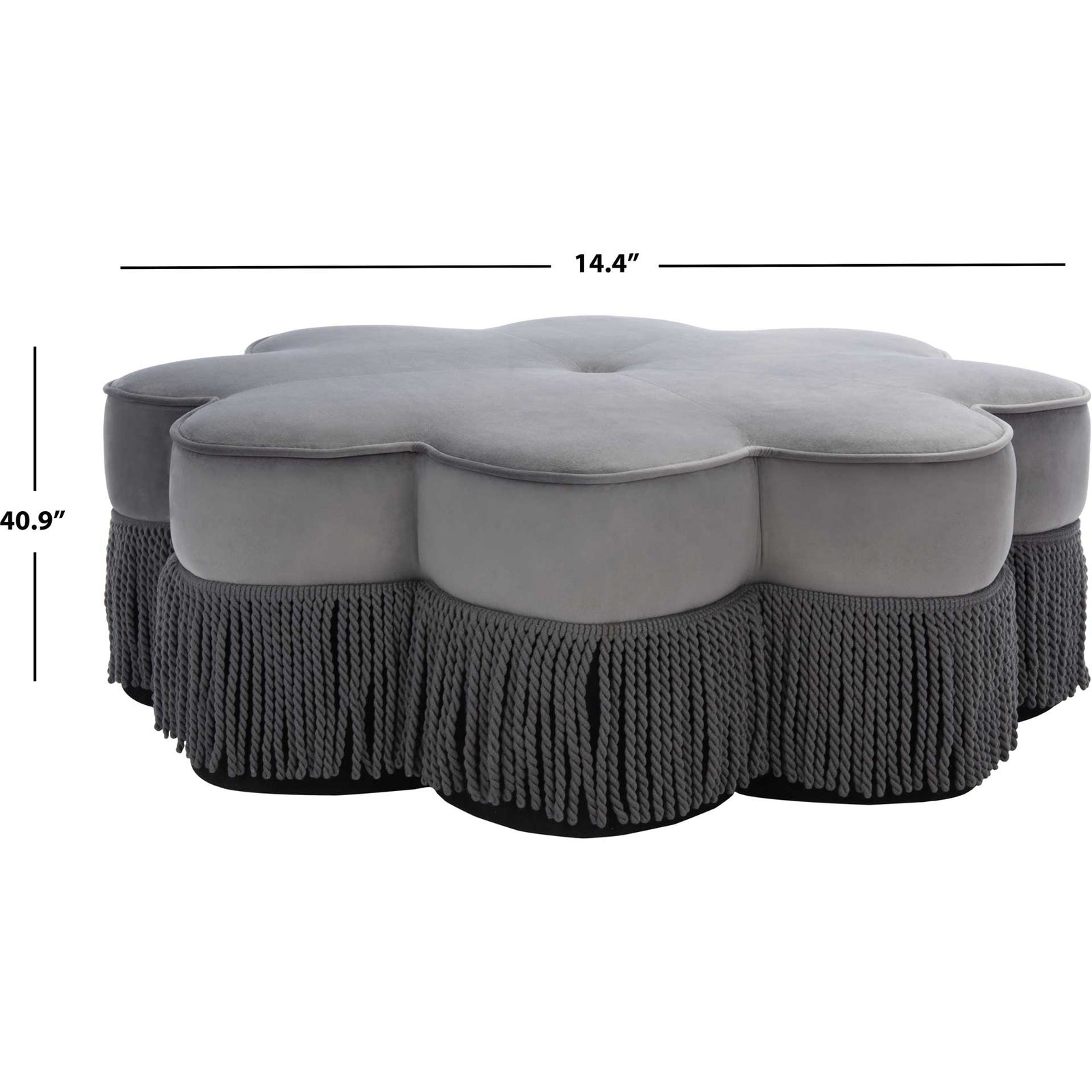 Tait Flower Ottoman Dark Gray